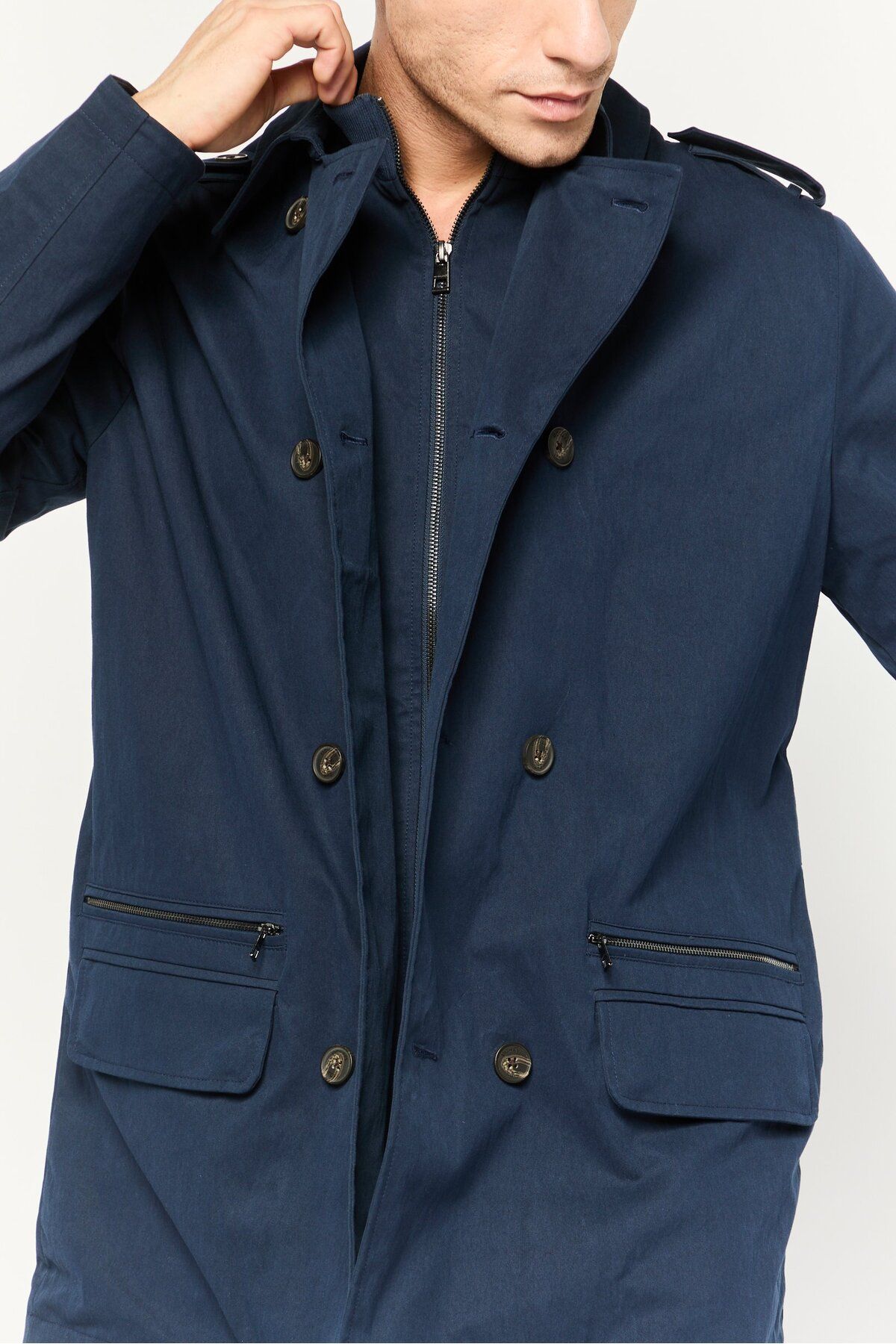 Michael Kors-Men Solid Parka Jacket, Navy Blue 4