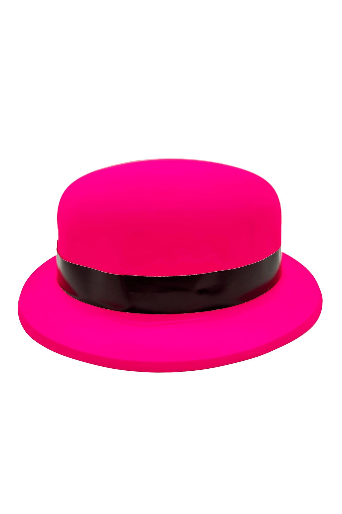 Easy Tedarik Neon Partisi Pembe Renk Melon Plastik Parti Şapkası