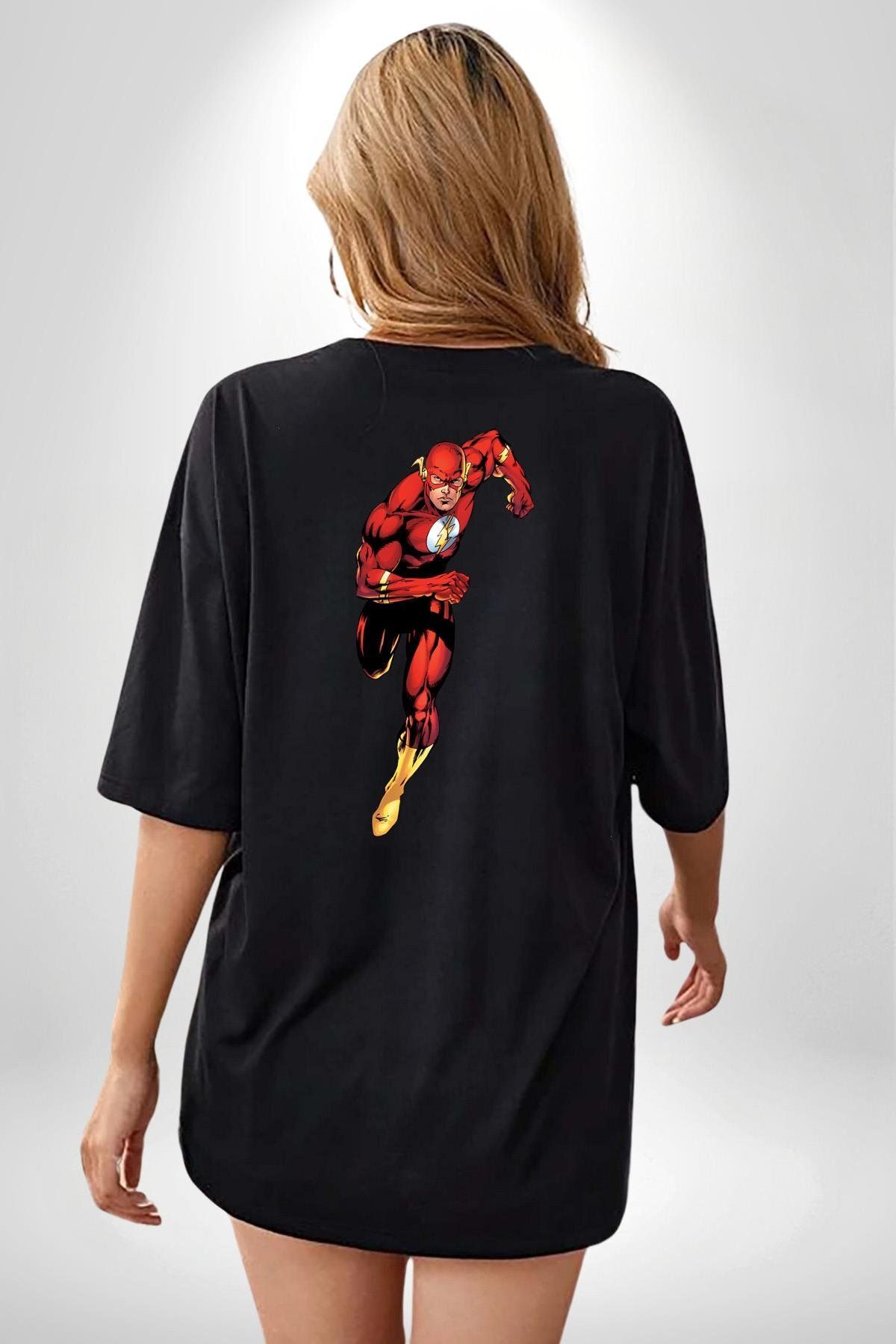 Navcoli-Flash Marvel Comics Movie Hero Pocket Back Printed Cotton Combed Women Men Black T-Shirt 2