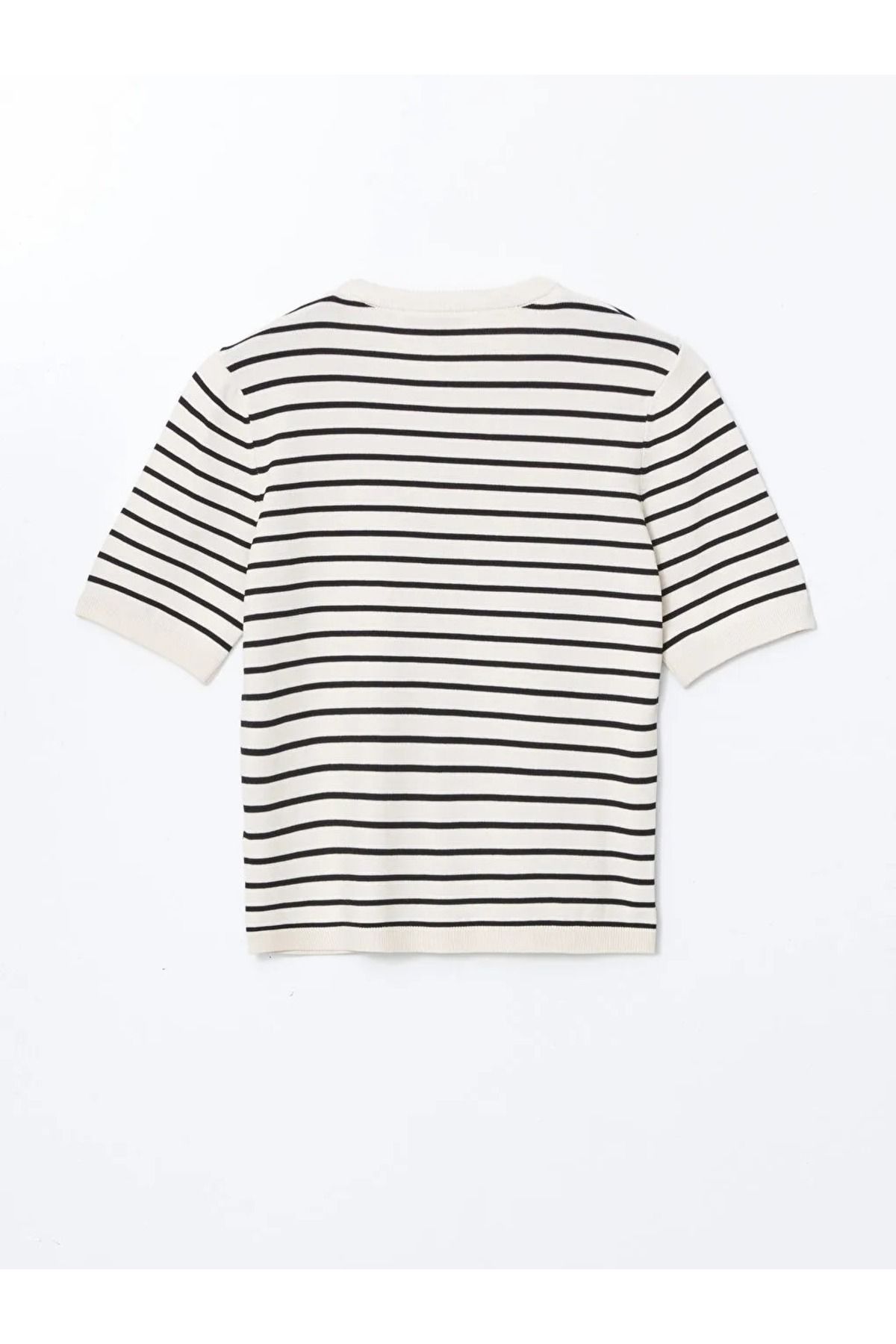 LC Waikiki-Γυναικείο πλεκτό πουλόβερ LCW Vision Μαύρο Crew Neck ριγέ 6