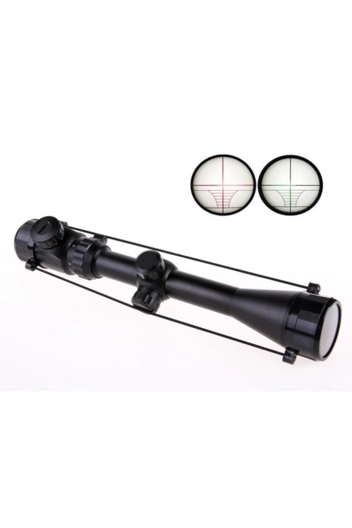 Easy Tedarik 3-9x40 Zoomlu Çıft Işıklı Av Tüfeği Dürbünü Montaj Kelepçeli