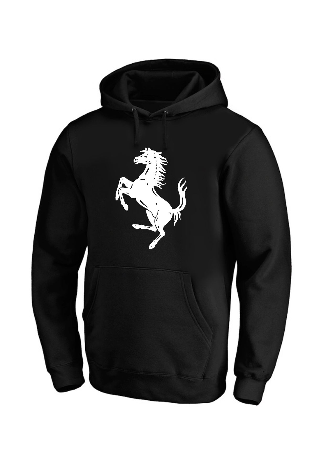 Efendioğlu Design-Shahlanan Horse Printed Cotton 3 Threads Sharped Sweatshirt 1