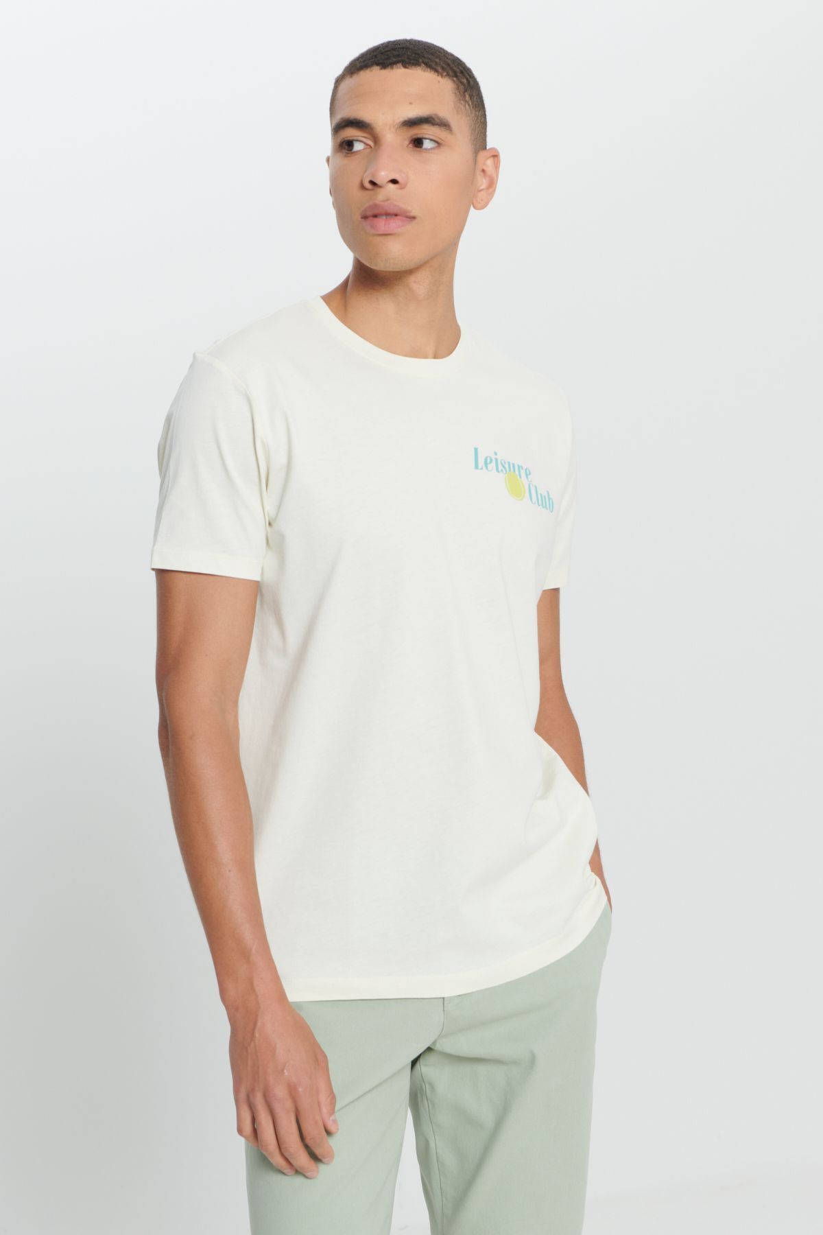 AC&Co / Altınyıldız Classics-Gelbes Herren-T-Shirt mit Rundhalsausschnitt, Standard-Passform und normaler Passform aus 100 % Baumwolle mit weicher Textur 5