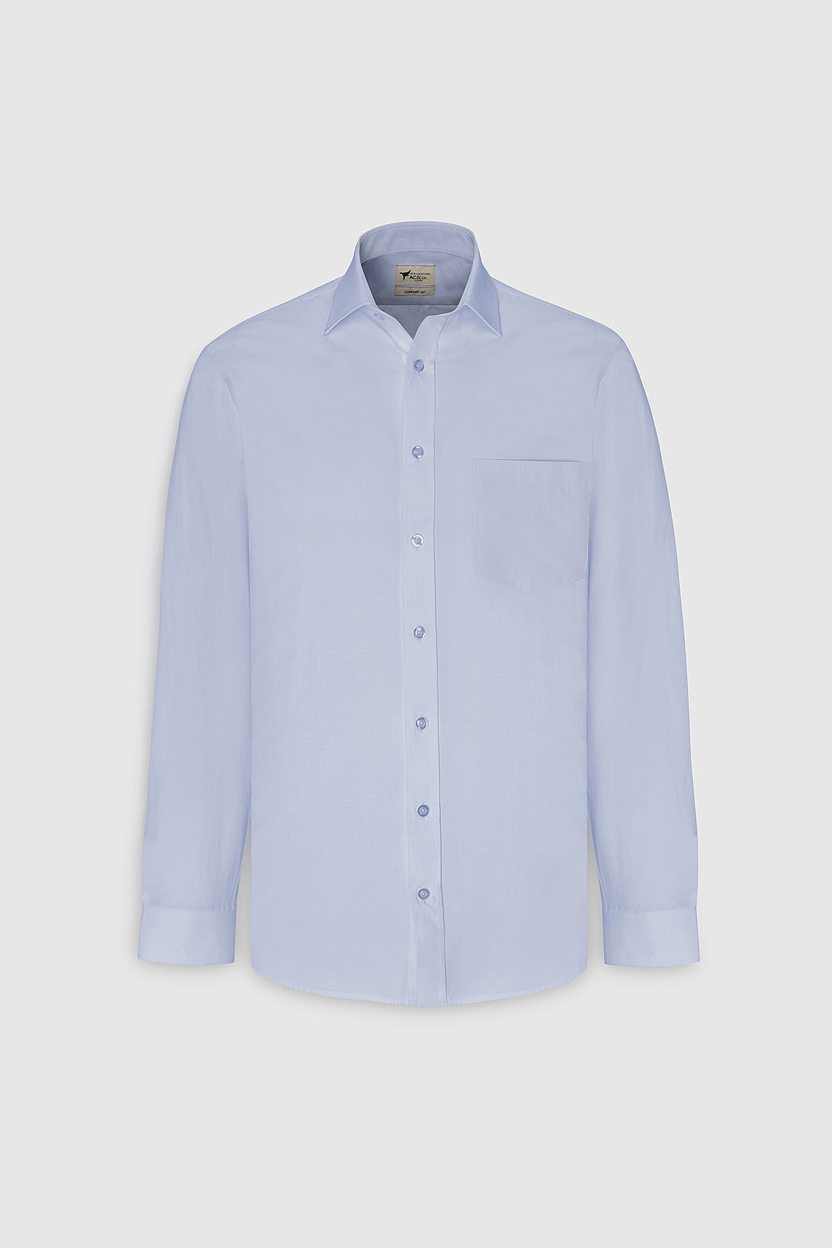 AC&Co / Altınyıldız Classics-Ανδρικό γαλάζιο πουκάμισο Easy-Iron Comfort Fit Relaxed Cut Classic γιακά 7