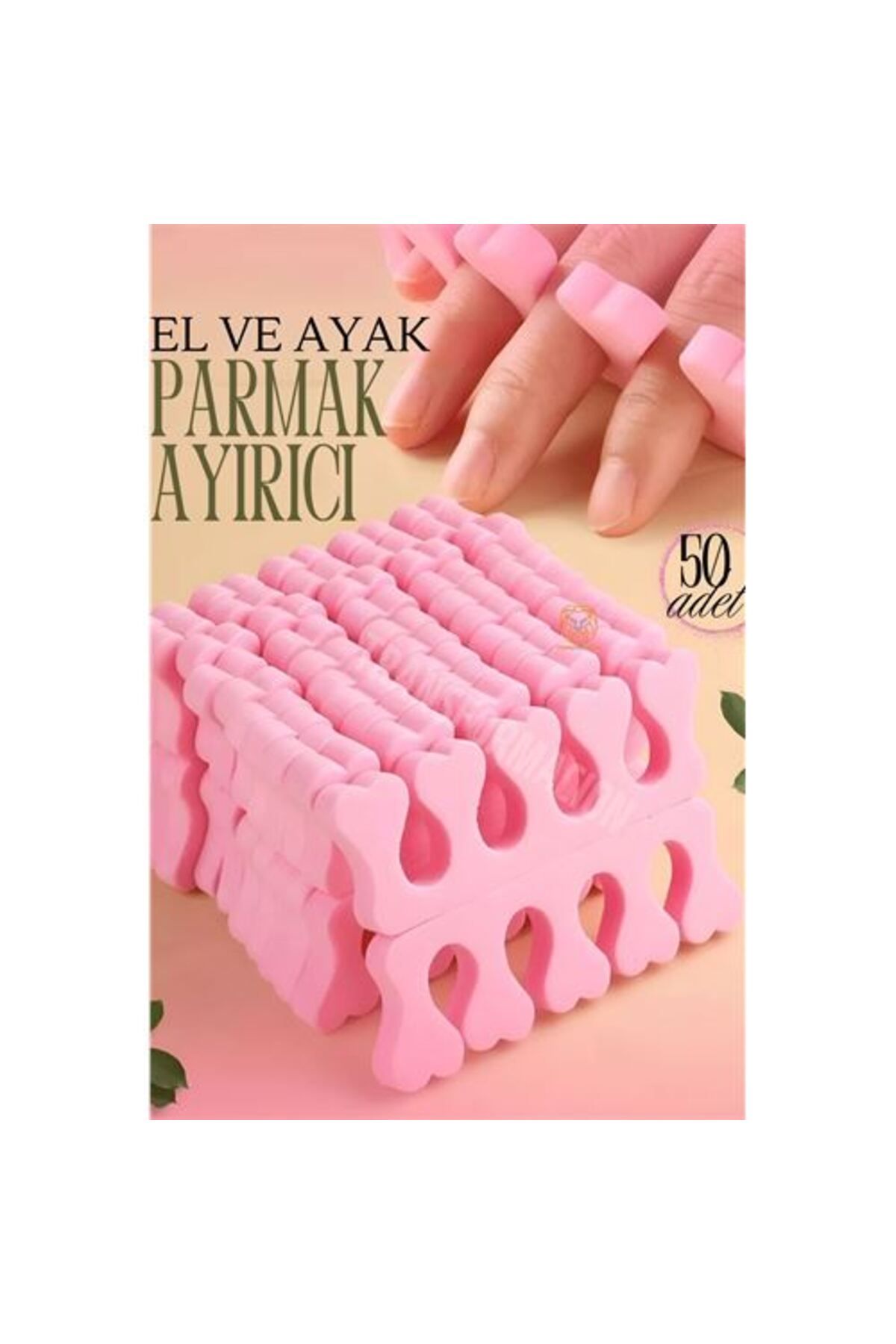 KfksStore Engithalat Oje Parmak Ayırıcı Pedikür Süngeri Oje Kurutucu Sünger 50 ADET