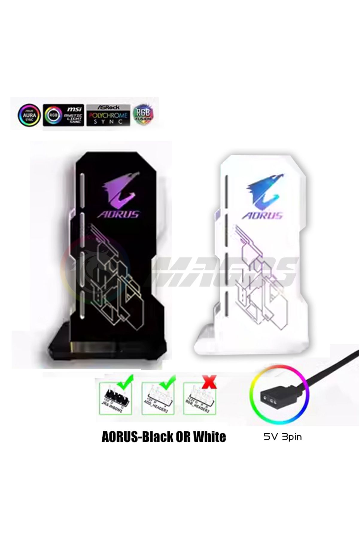 Flying Elephant-White Aorus 4090 Gpu Holder Jack Support 40 Series Vga Bracket Rgb Flow Msi Aorus Rog Tuf Belief Ani 1