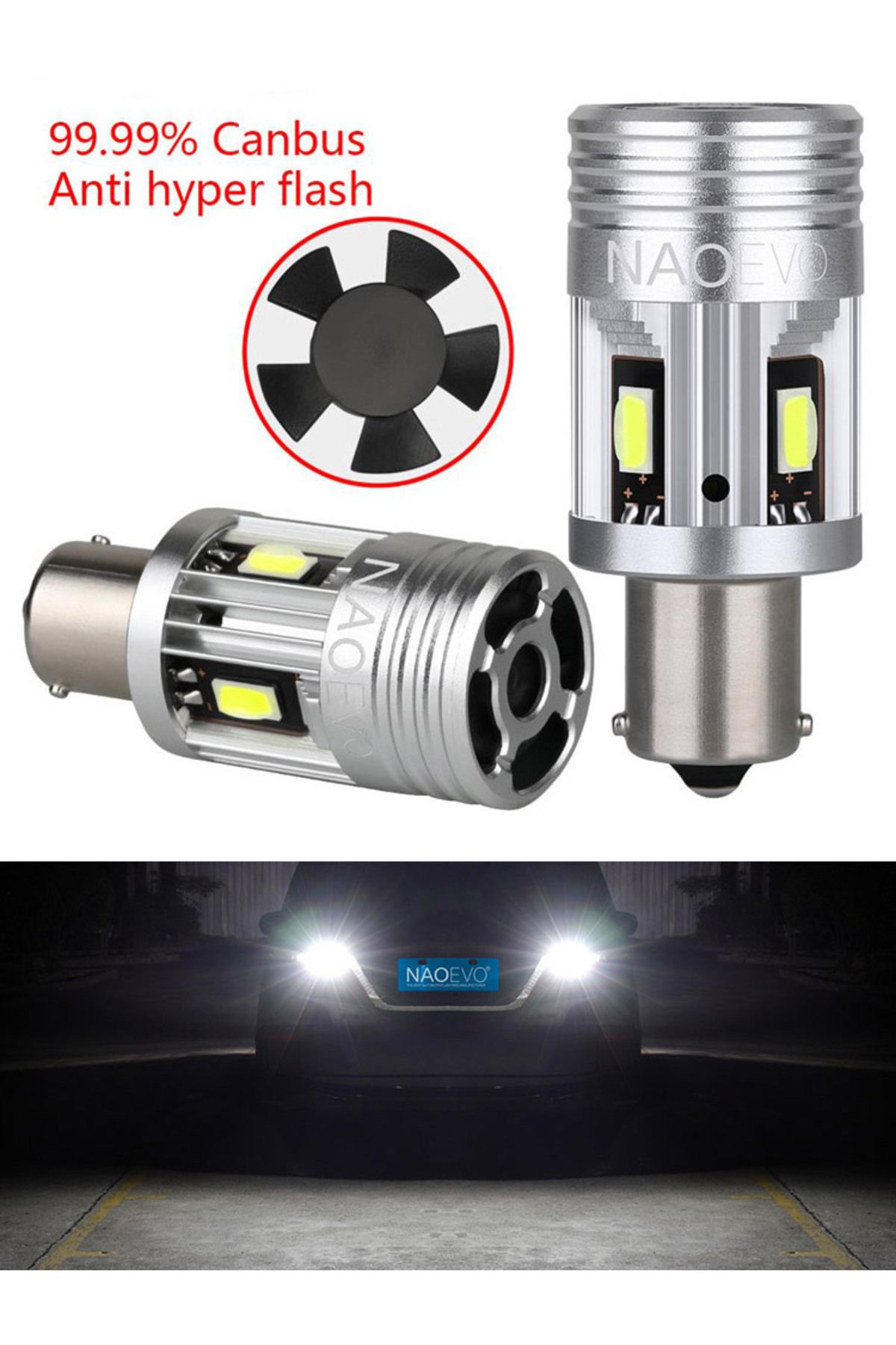 Choice-White P21w Ba15s Nao P21w Led Canbus Py21w No Error 26w Ba15s 1156 3000lm Bau15s No Hyper Flash 12v 8