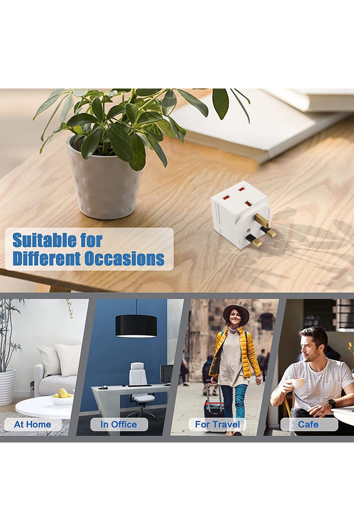 Choice-2 Way Double Plug Adaptor - Multi Plugs Extension Sockets Adapter - UK 3 Pin Socket Extensions 25... 7