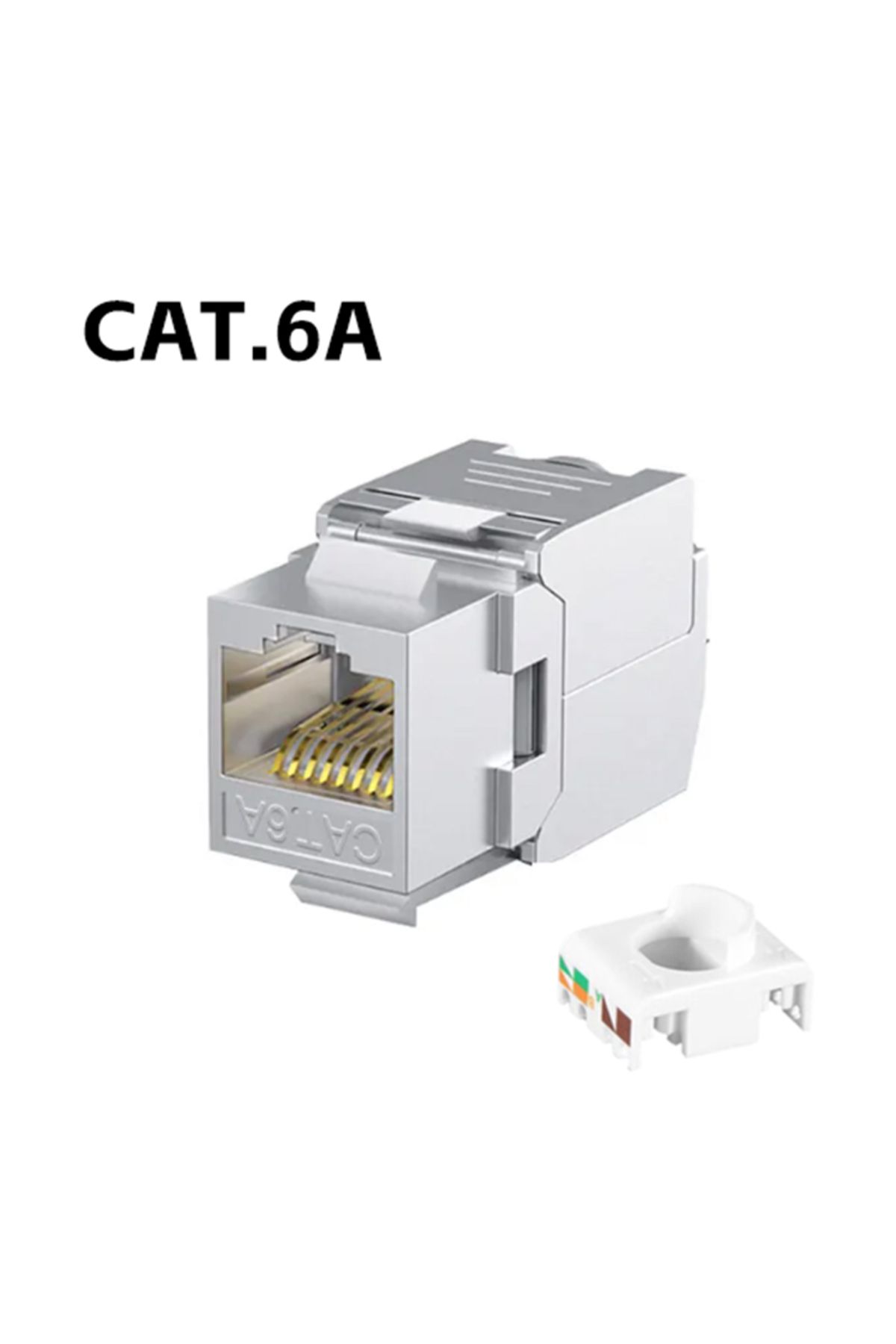 Choice-موصل وحدة FTP من سبيكة الزنك من Cat6a Rj45 و Cat6a Cat7 Rj45 Keystone مع فتحة محمية من نوع FTP ومدخل شبكة أيضًا 1
