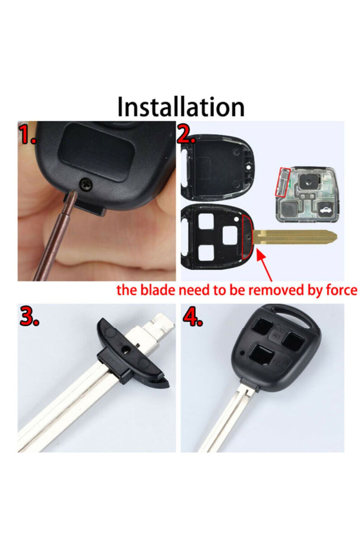 NIGHTKIST-Car Remote Key Button Pad Shell Case Micro Switch Without Electronic Internal Parts For Toyota Ya... 6