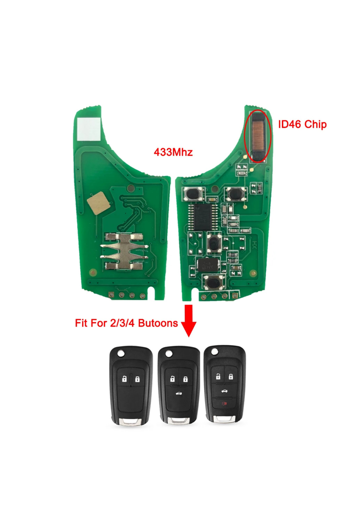 YIQIXIN-2 3 4 Buttons 433mhz 315/433mhz Id46 Chip Remote Car Key Circuit Board For Chevrolet Cruze S 1