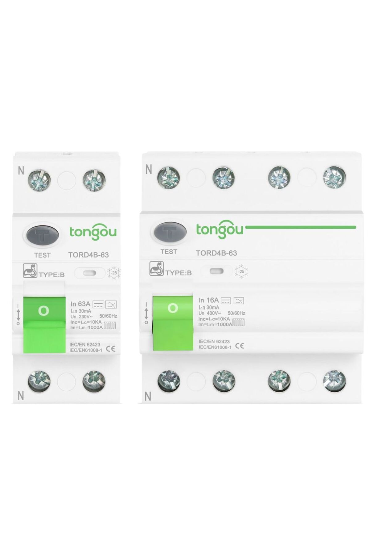 TONGOU-RCD RCCB Type B Earth Leakage Residual Current Circuit Breaker Evse 2P 4P AC 40a 63a 30ma 100ma 3... 7