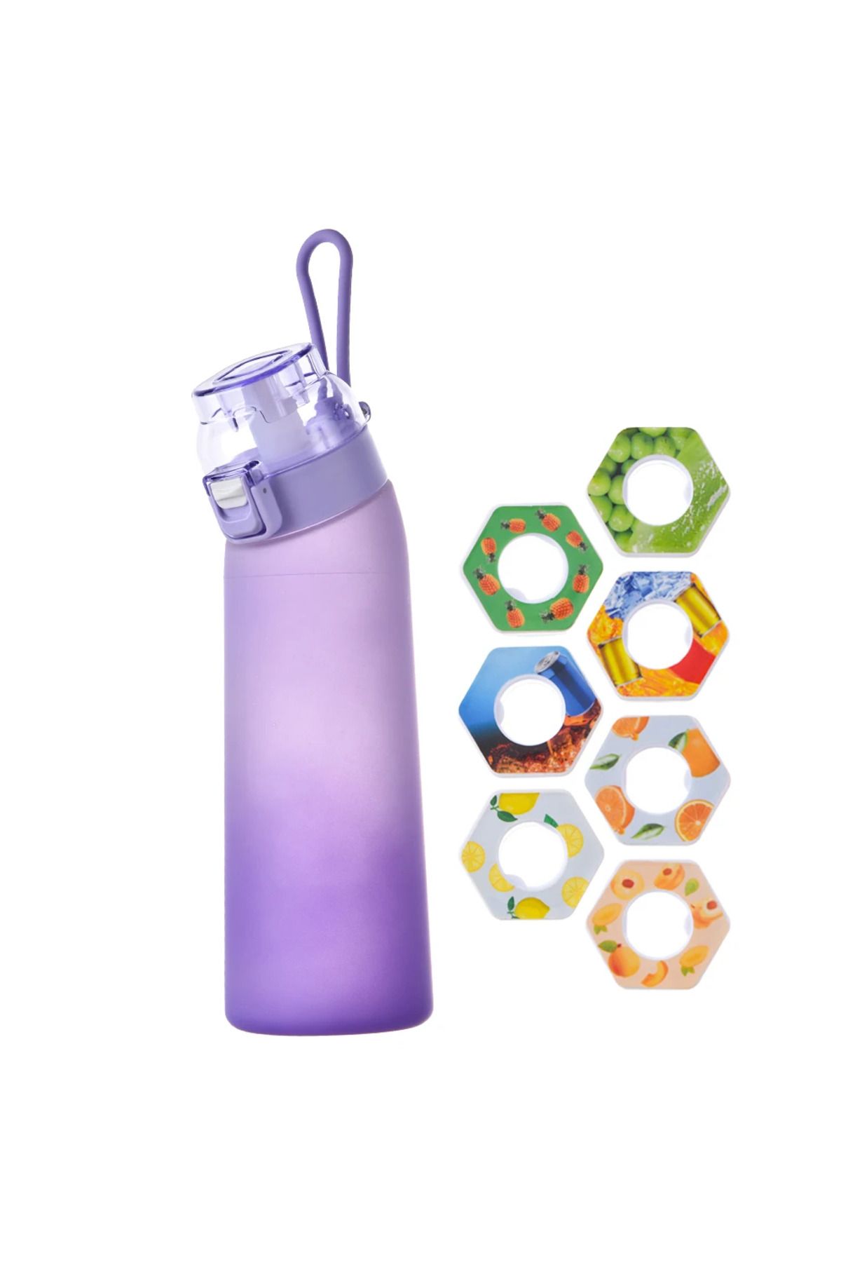 VKTECH-650ml Purple 650ml Scent Flavored Water Bottle Leak-proof With 7 Flavor Pods Scented Drinking Cup Po 1