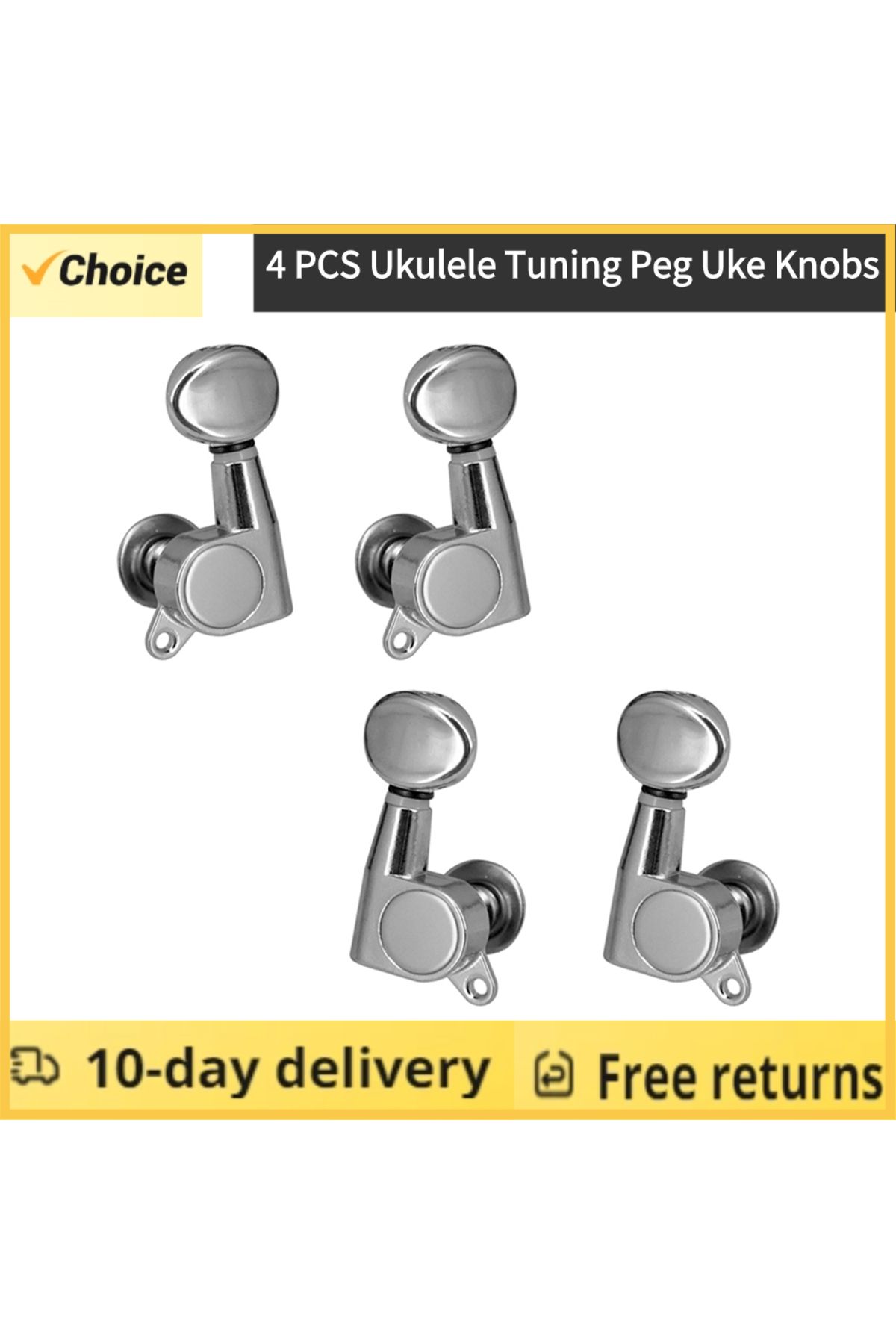 Choice-4 Pcs Ukulele Tuning Peg Uke Knobs 1:15 Closed Style Tuners Tuning Key For 4 String Ukelele 1