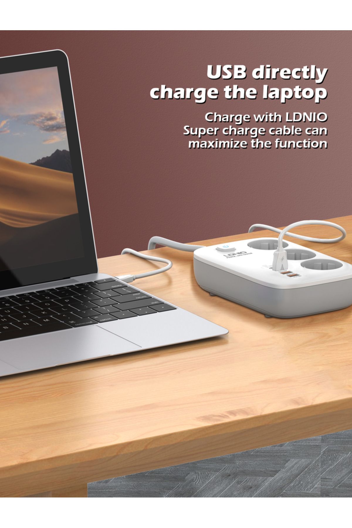 Choice-Eu Ldnio 3 Outlets Power Strip Eu Standard With Pd 65w 4 Usb Port Usb Charging 2m Extension Cord Soc 5