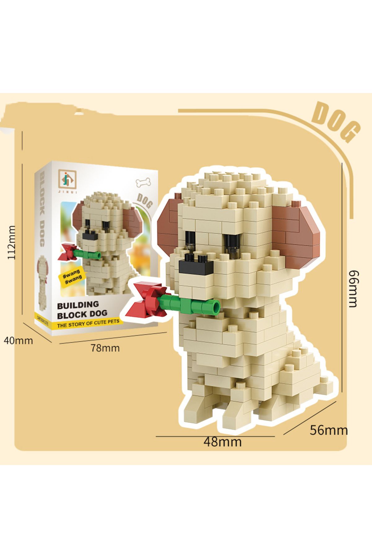 Choice-No Box Jm-3094 New Pet Teddy Husky Dog And Cat Toy Small Particle Building Blocks Puzzle Assembled C 1