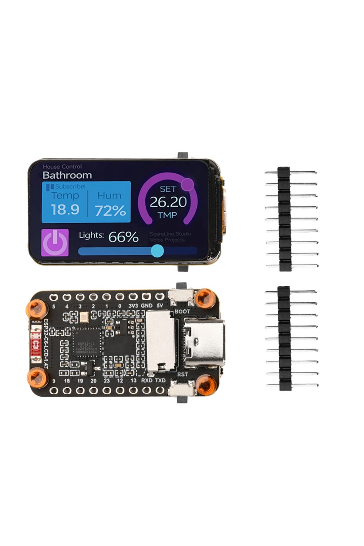 Choice-Yellow Blue Esp32-c6 Lcd Screen Development Board Wifi 6 Bluetooth 5 Onboard Rgb Color 1.47 Inch Tft 1