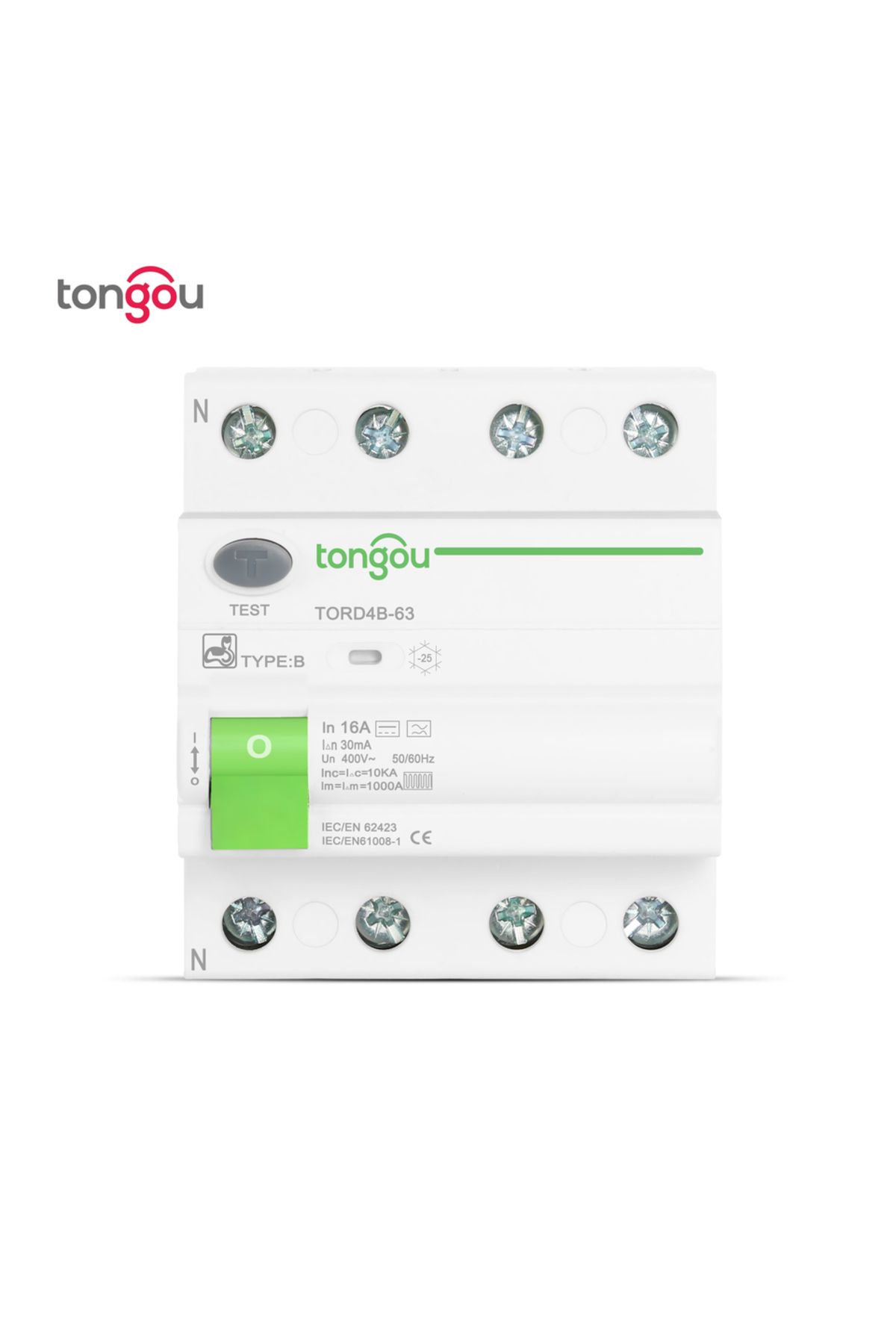 TONGOU-RCD RCCB Type B Earth Leakage Residual Current Circuit Breaker Evse 2P 4P AC 40a 63a 30ma 100ma 3... 4