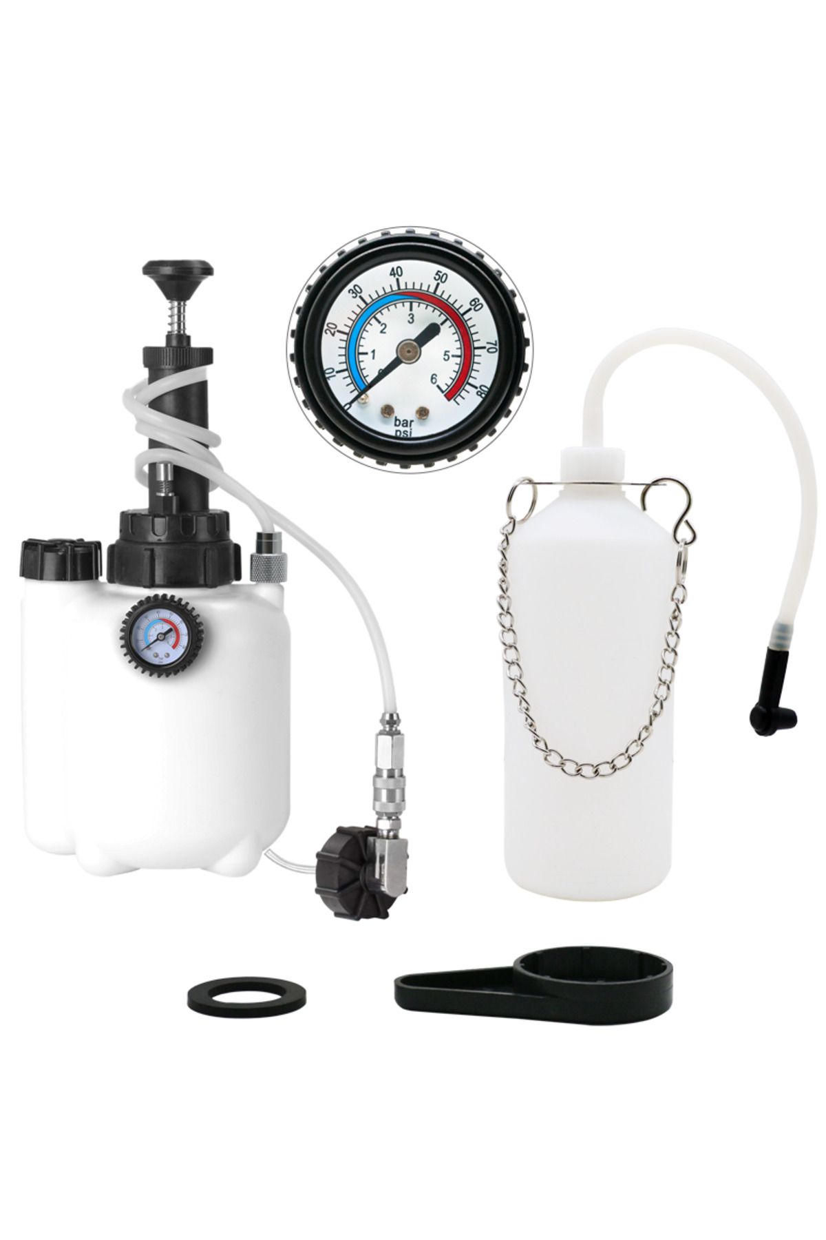 Choice-3L Manual Brake Bleeder Kit with 1L Oil Bottle Fluid Pressure Bleeding Vacuum Pump Tool Set 7