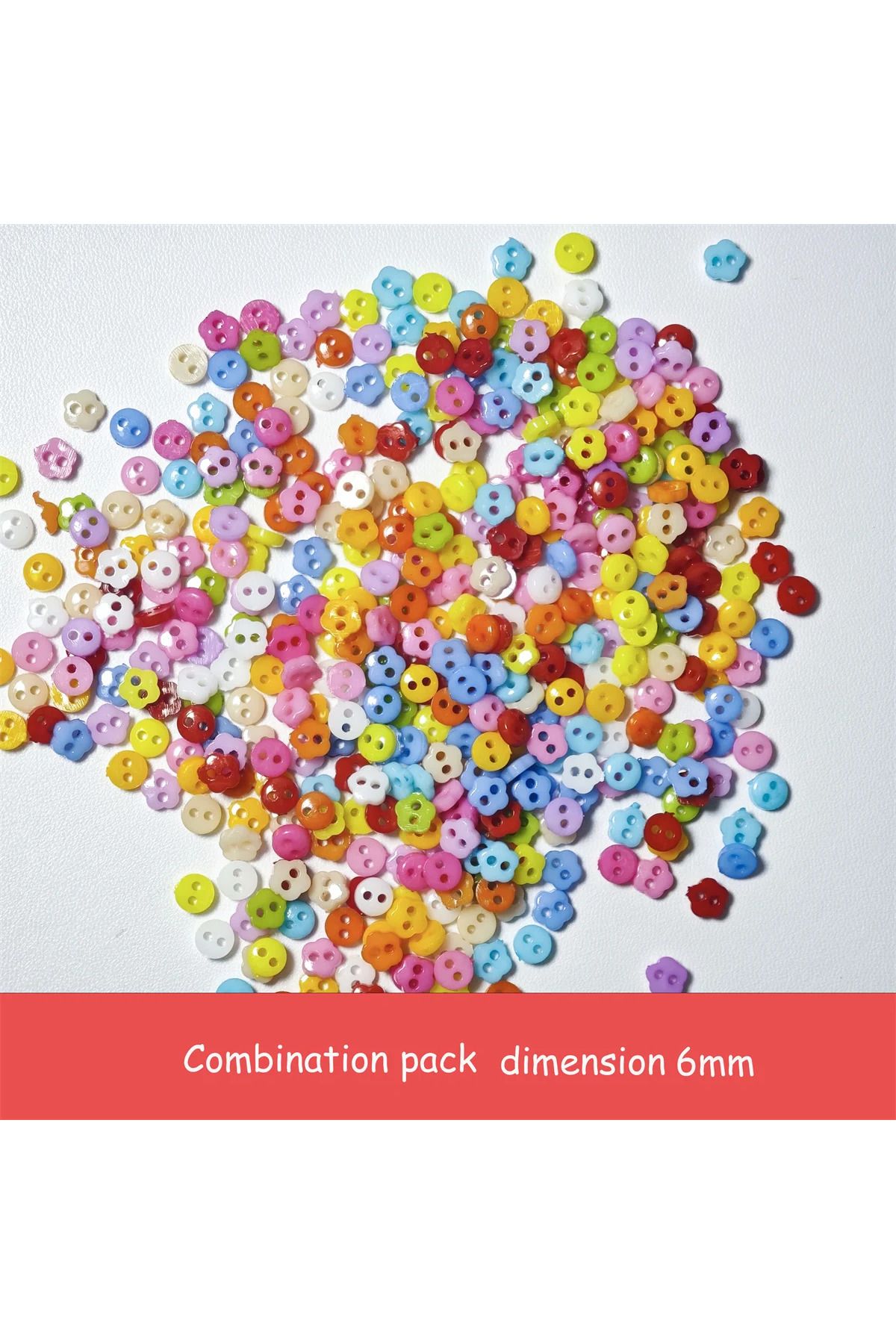 Choice-6mm 100pcs-mix 100pcsDouble hole 6mm small button, 15colors, miniature mini button, very suitable fo 1