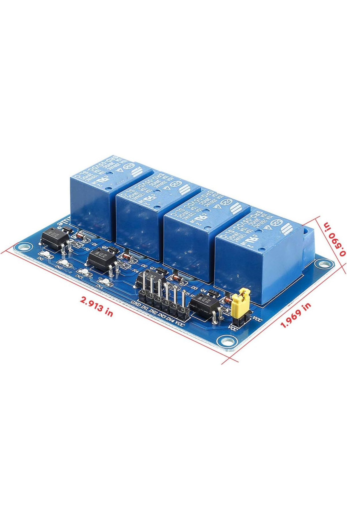 AOKIN-5v 4way Dc 5v 12v 24v 1/2/4/8 Channel Relay Module High And Low Level Trigger Dual Optocoupler Isola 5