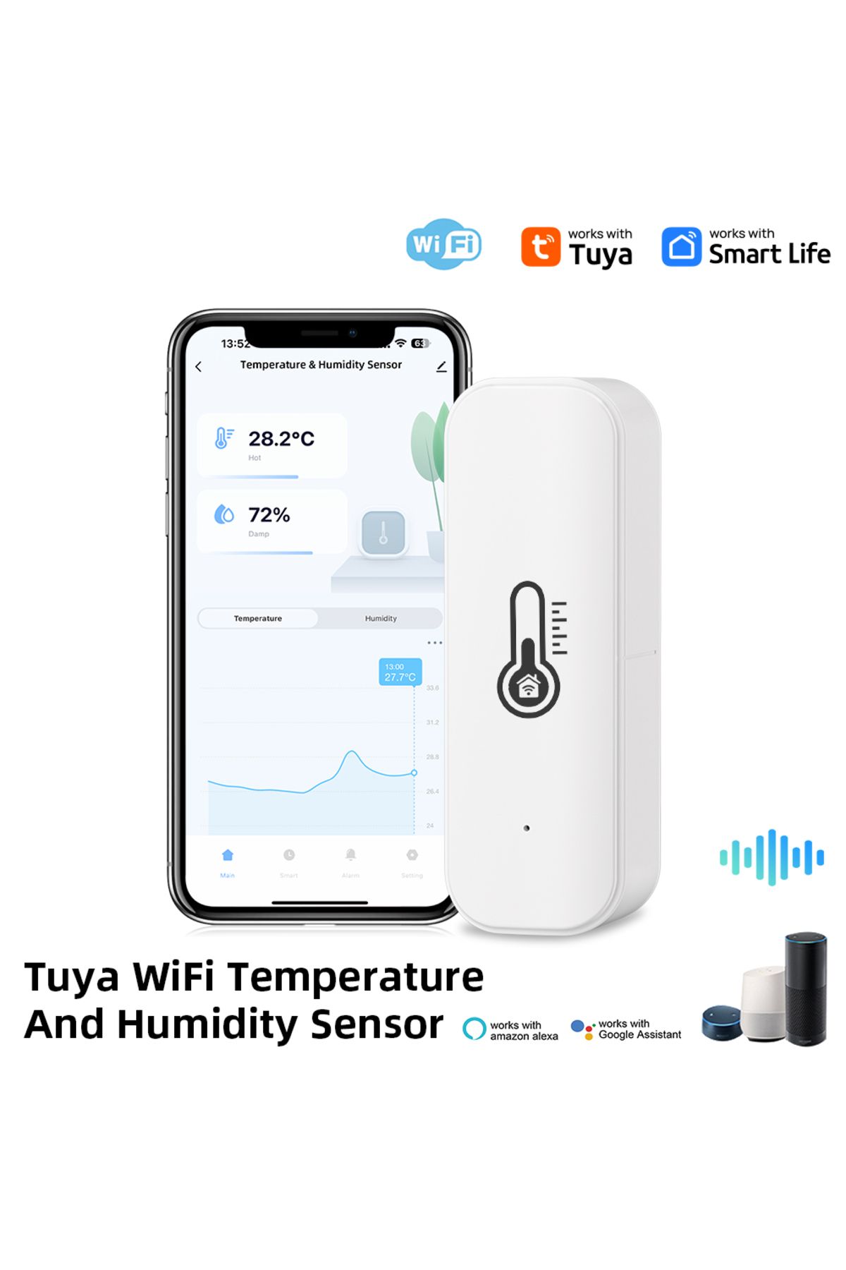 Choice-Th08 Tuya Wifi Temperature And Humidity Sensor Indoor Humidity Sensor Battery Powered App Monitoring 1