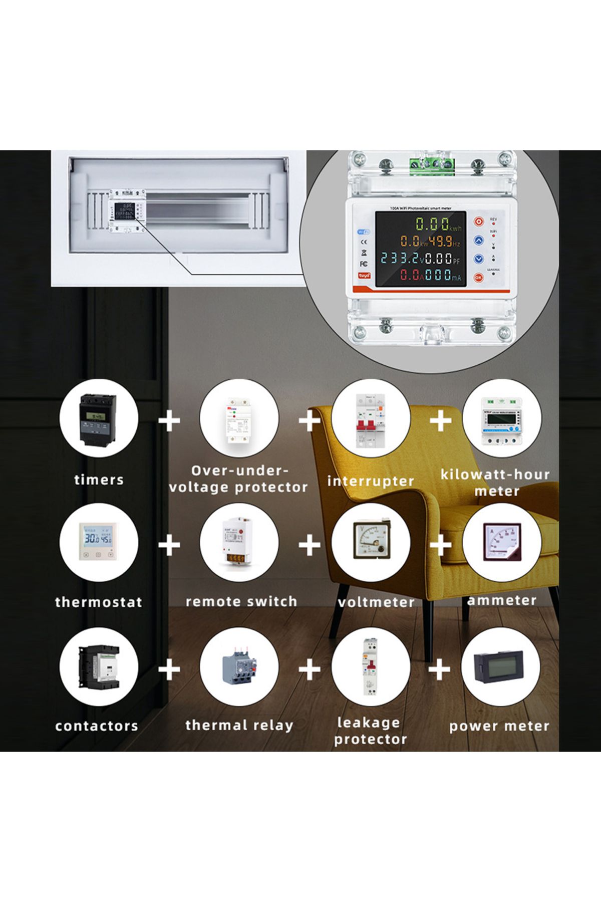 Choice-Tuya WiFi Smart Circuit Breaker Bidirectional Metering Power Meter Reclosure Switch with Multiple... 5