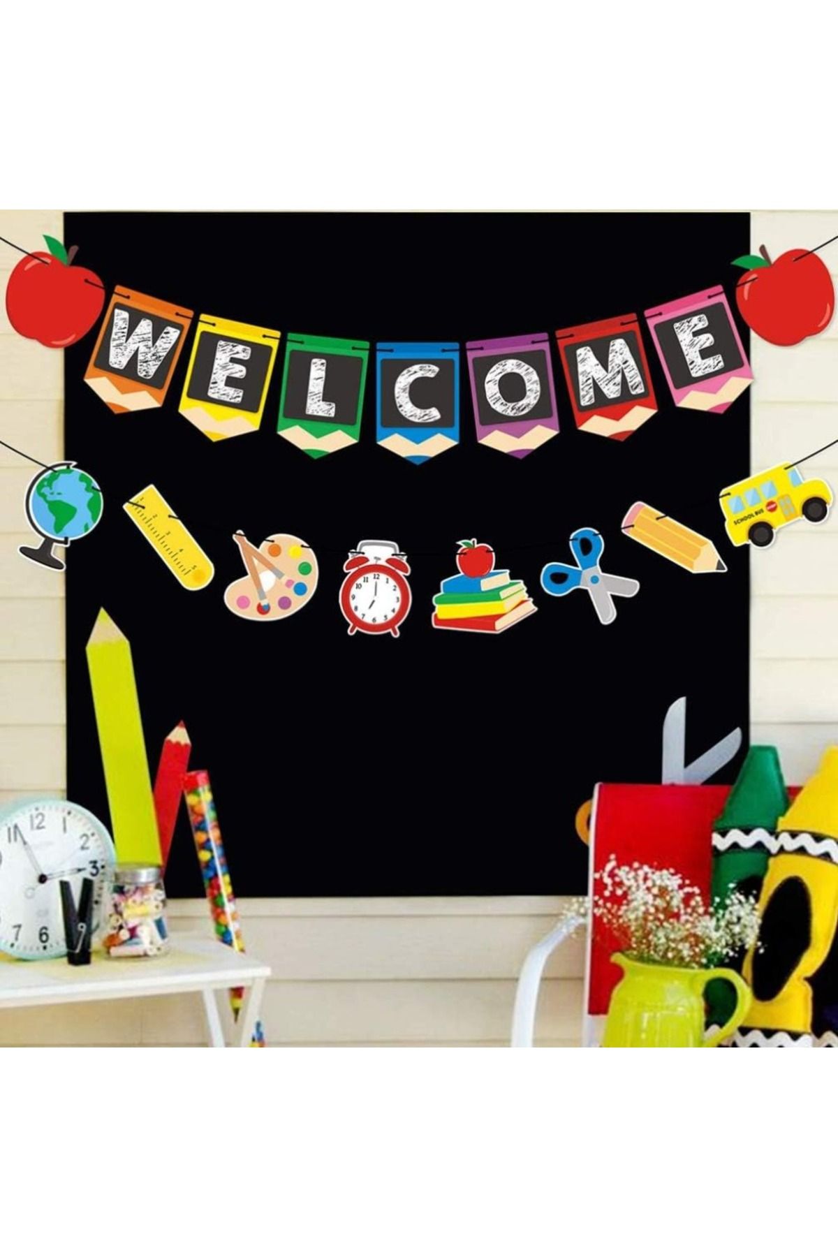 Choice-Opening Season Back to School Season  Flag Party Classroom Decoration Flower Banner | Back To Sch... 6