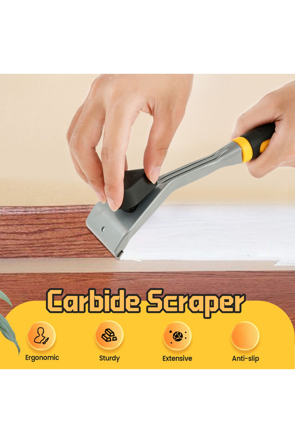 Choice-Carbide Scraper Ergonomic Scraper Tool Anti-Slip Carbide Scraper with Plastic Handle Reusable Pai... 5