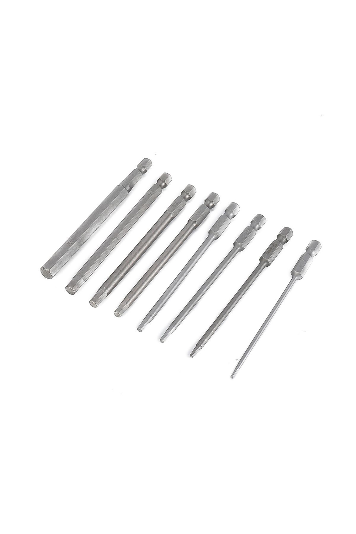 DAZZLEEX-8Pcs 1/4" Hex Shank Head Allen Wrench Screwdriver Socket Bit Metric Magnetic Screwdriver Bits Set 3