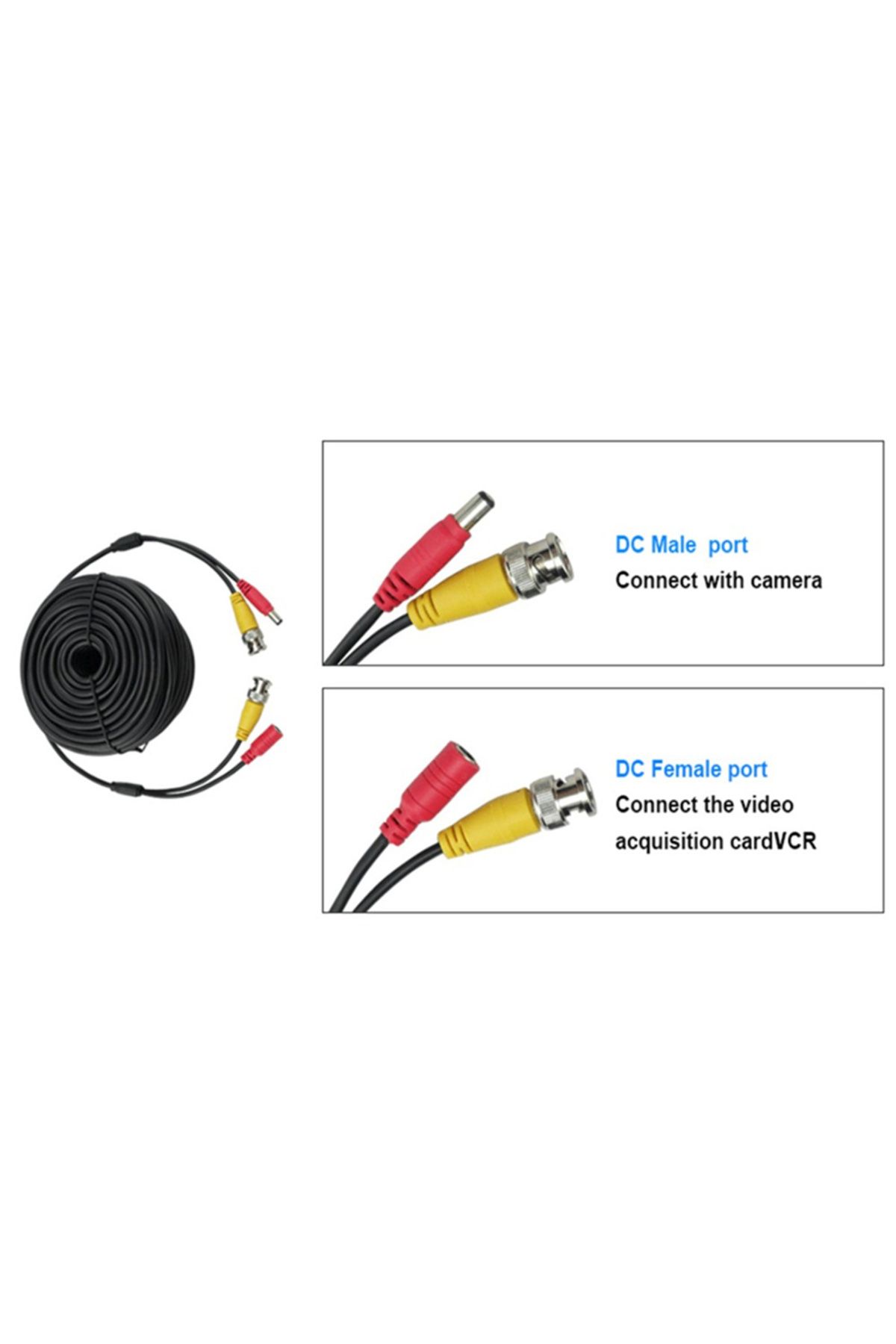 Choice-10m Black 1 Piece Extension Bnc Cable Dc Coaxial Connector Security Cctv Bnc Cable 5m/10m/20m Ahd Ca 5