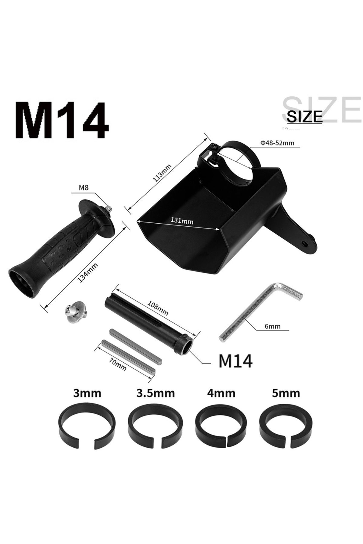 Choice-M14 M10/m14/ 5/8-11" Handheld Linear Polishing Machine Parts Angle Grinder Conversion Handle Set For 1