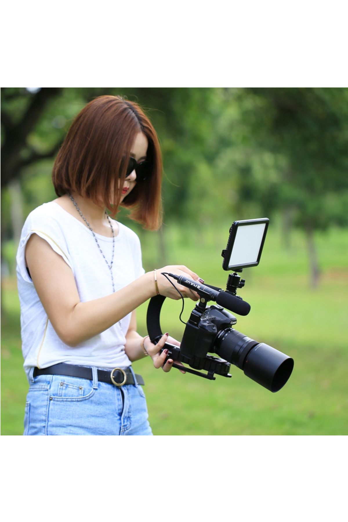 PULUZ-C-shape Bracket C-shape Handheld Slr Camera Stabilizer Bracket Abs Portable Dv Camera Handle G 7