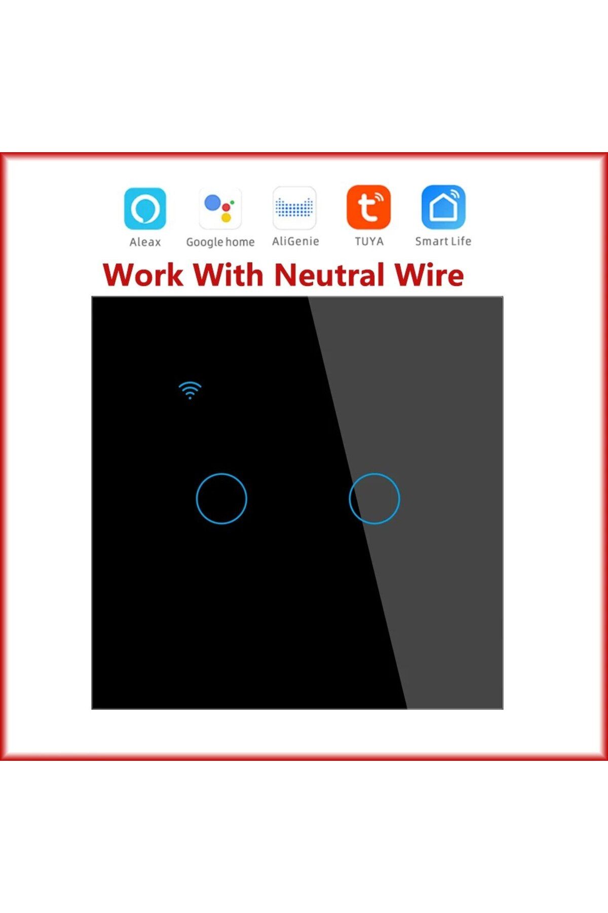 Chevolink-101bw-black-02 Wifi Smart Switch Eu Light Wall Touch Switch 220v Need Neutral Wire Tuya Smart Life W 1