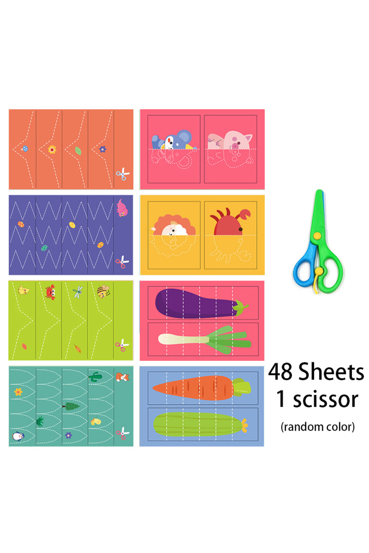 B مجموعهٔ ۴۸ عددی برش کاغذی، فعالیت کاردستی کاغذی DIY، کتاب برش برای کودکان، کاردستی‌ها، اسکرپ‌بوکینگ، اسباب‌بازی‌ها، کیت‌ها، آماده.