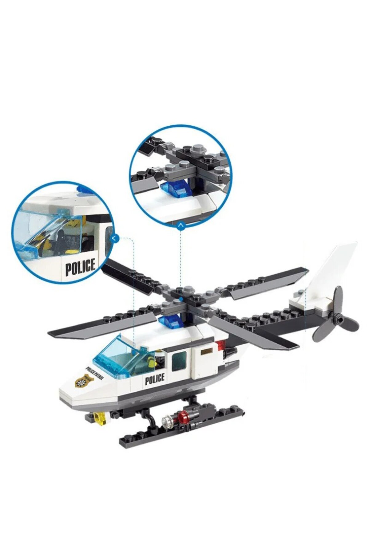 KZ-6729، ۱۰۲ تکه بلوکهای ساختنی خلاقانه هلیکوپتر پلیس، سری شهر دیآیوای، اسباببازی، هالووین/تھان