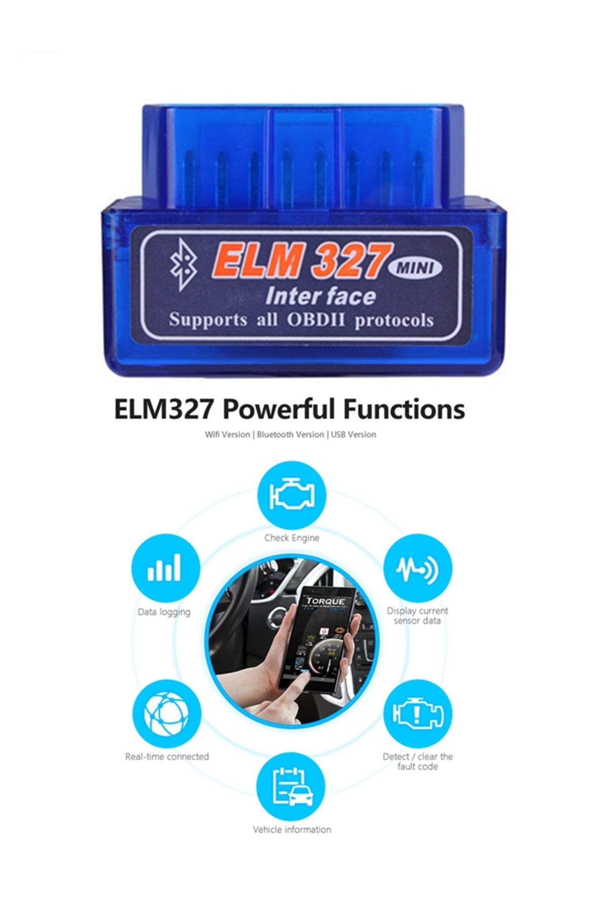 Choice-Lot ELM327 V1.5 Double PCB PIC18F25K80 Chip Bluetooth ELM 327 Code Reader Works Android OBD2 Diag... 8