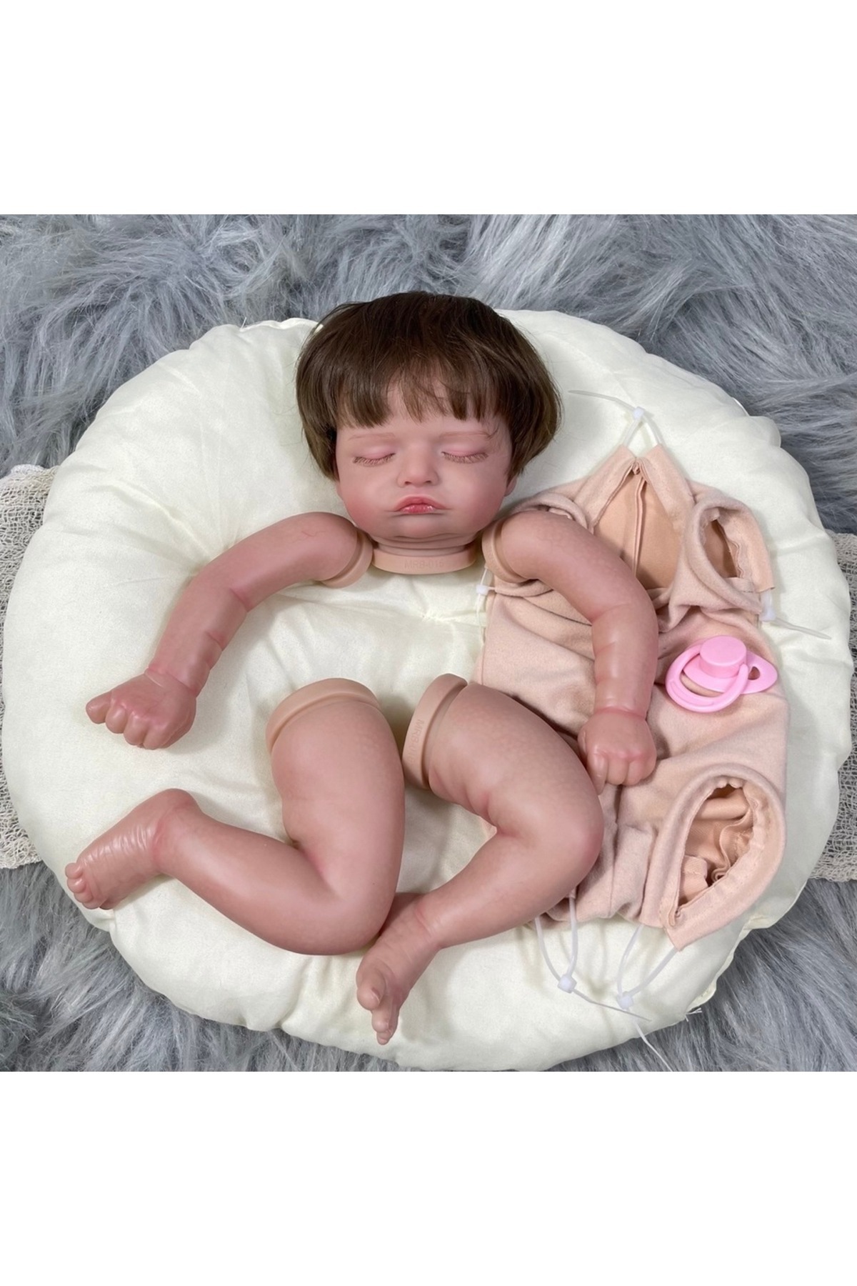 MRB-Painted Doll Parts 19 Inch 3d Painted Skin Vinyl Reborn Baby Doll Kit Rosalie With Hand-rooted Hair 1