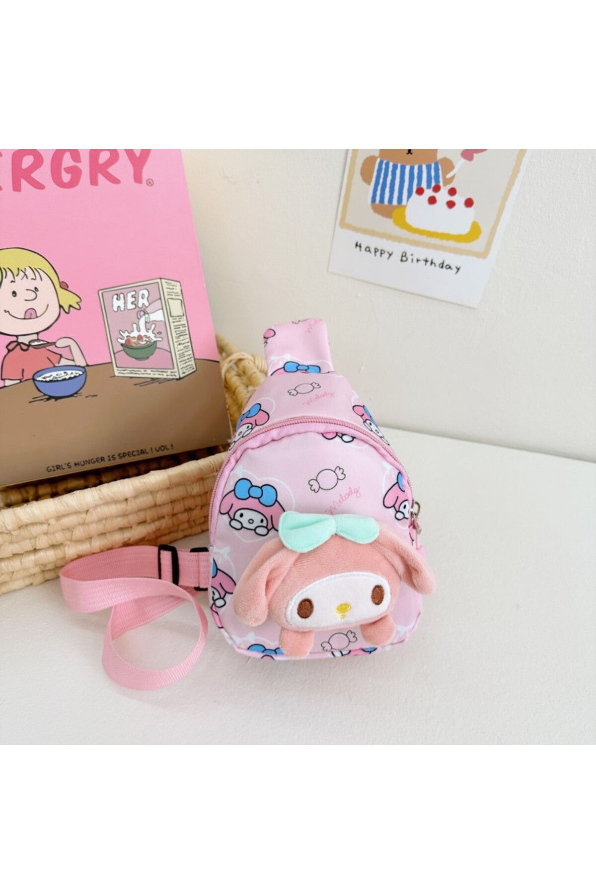 Choice-My Melody Kawaii Sanrio Bag Cinnamoroll Handbag Children Chest Bag Cartoon Cute Kuromi Shoulder Mess 1