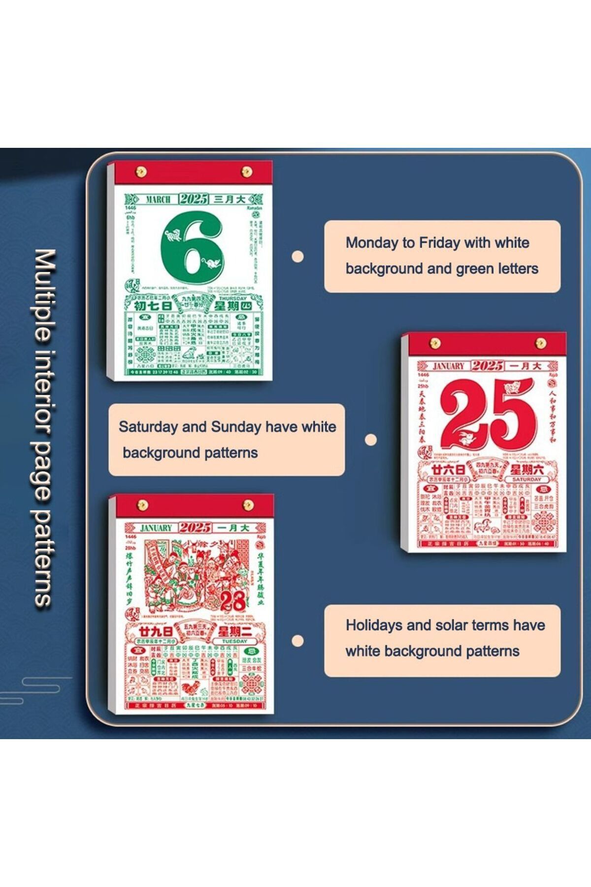 Choice 210 148mm 2025 Chinese Calendars Daily Chinese New Year Calendar