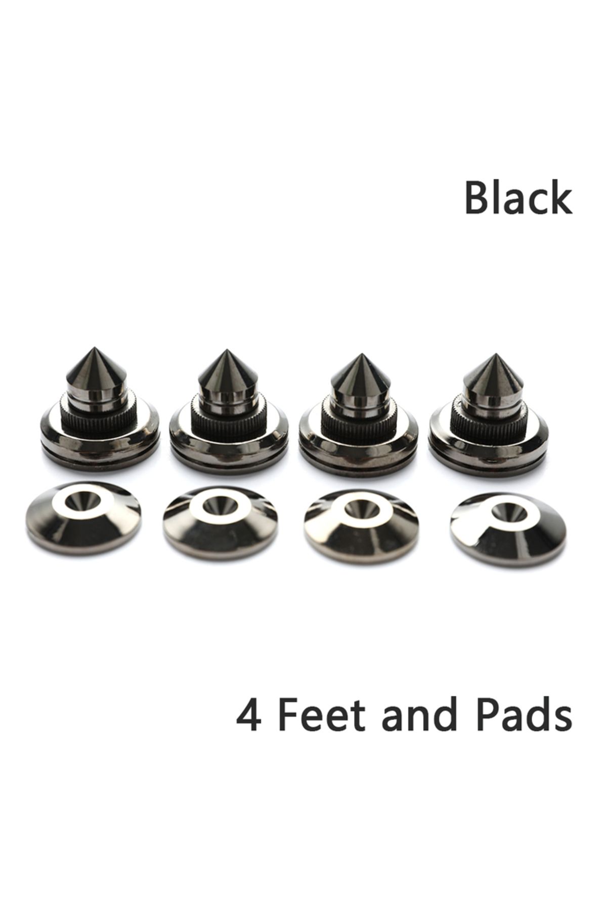 Choice-Black 4 Pcs 30*27mm Speakers Stand Feet Foot Pad Pure Copper Silver Loudspeaker Box Spikes Cone Floo 1