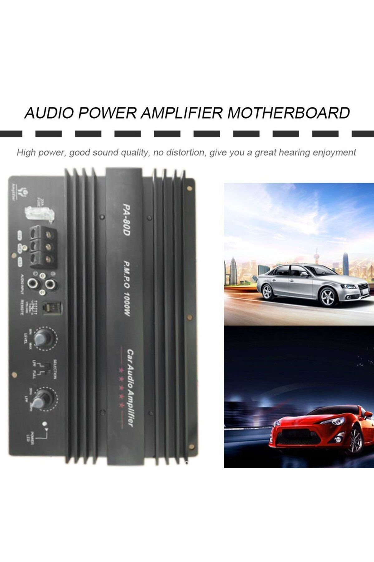 WAPUNO-12V Universal 1000W Amplifier Board PA-80D Mono Car Audio Power Amplifiers Powerful Bass Subwoofe... 7