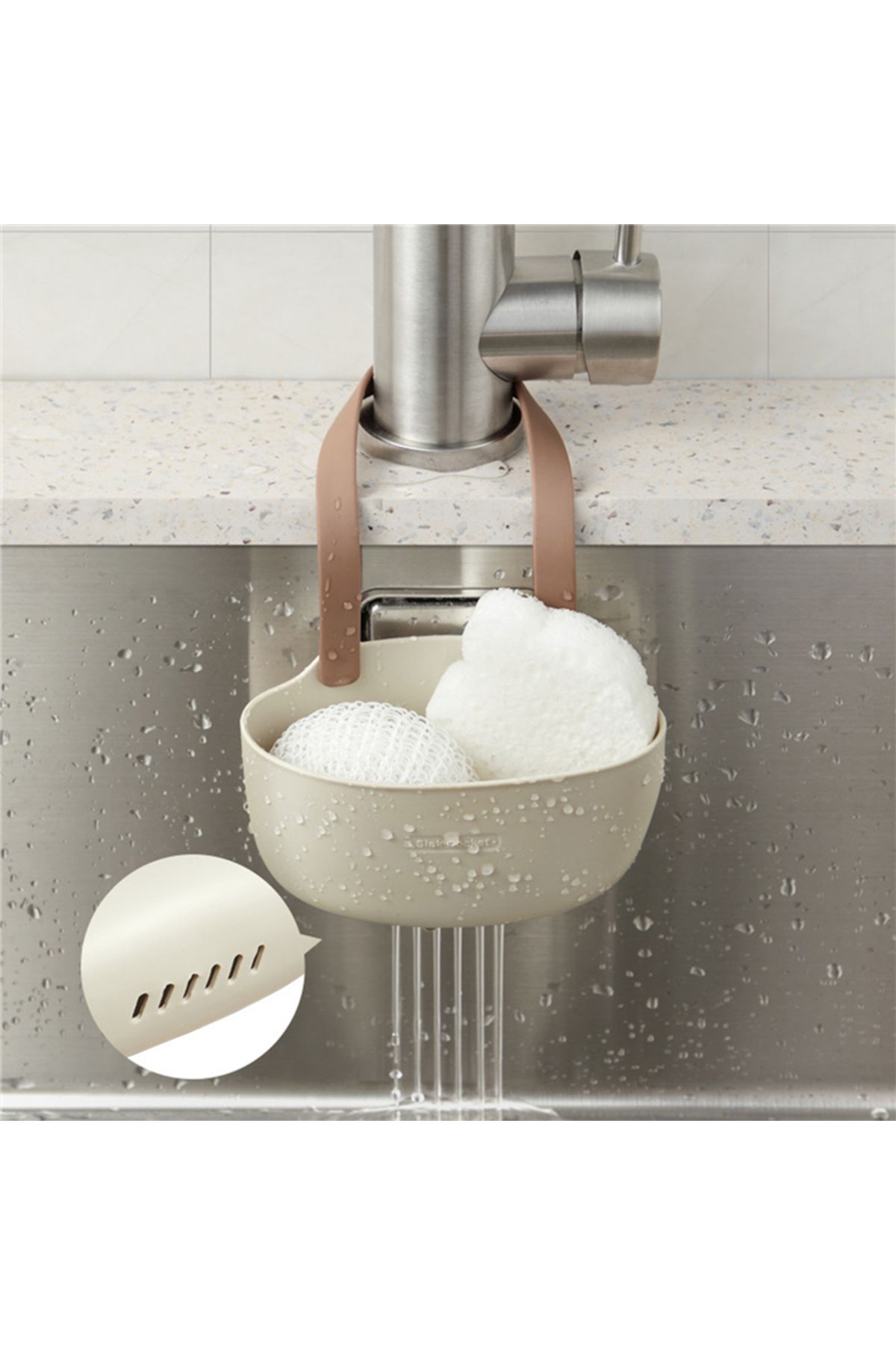 Choice-Kitchen Sink Sponges Holder For Bathroom Soap Dish Drain Water Basket Drying Rack Accessories Sto... 4