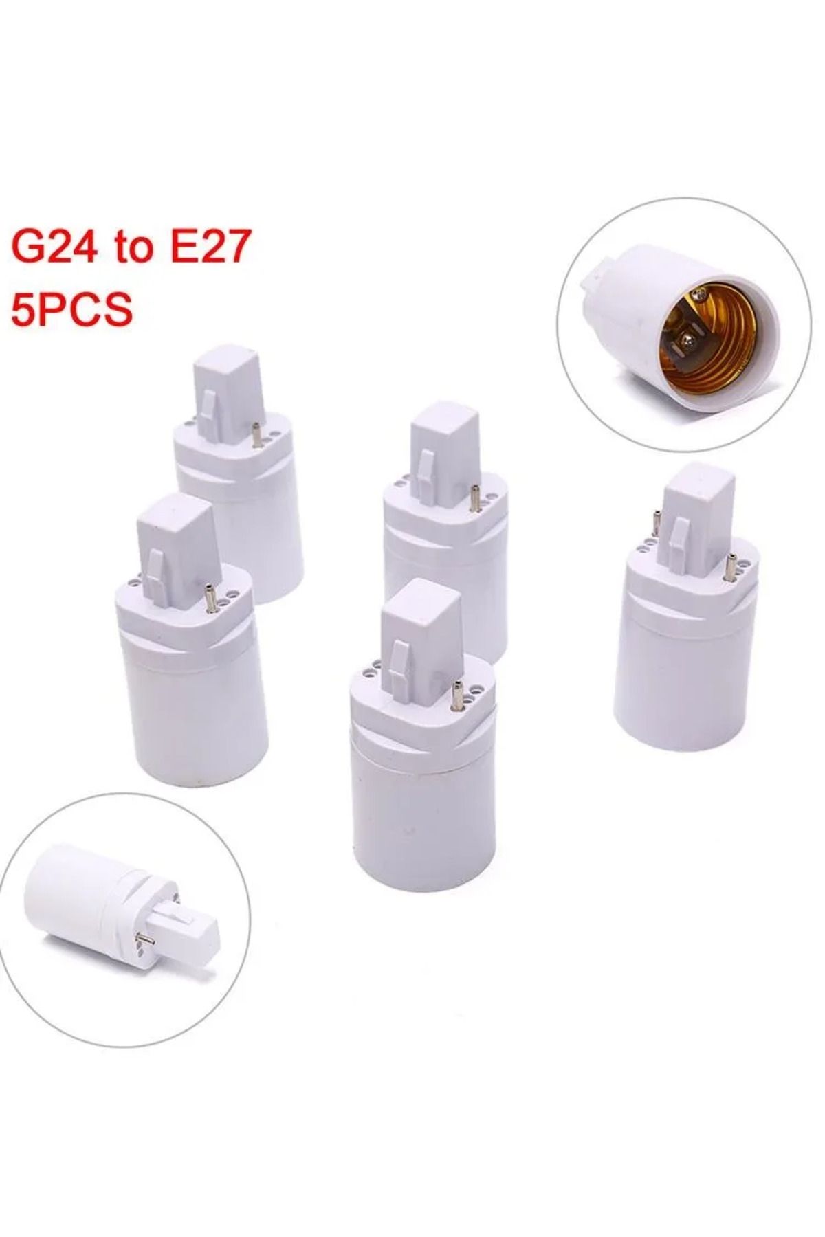 ZLinKJ-5PCS G24 To E27 Socket LED Lamp Adapter Flexible Extend Lamp Base LED Light 7