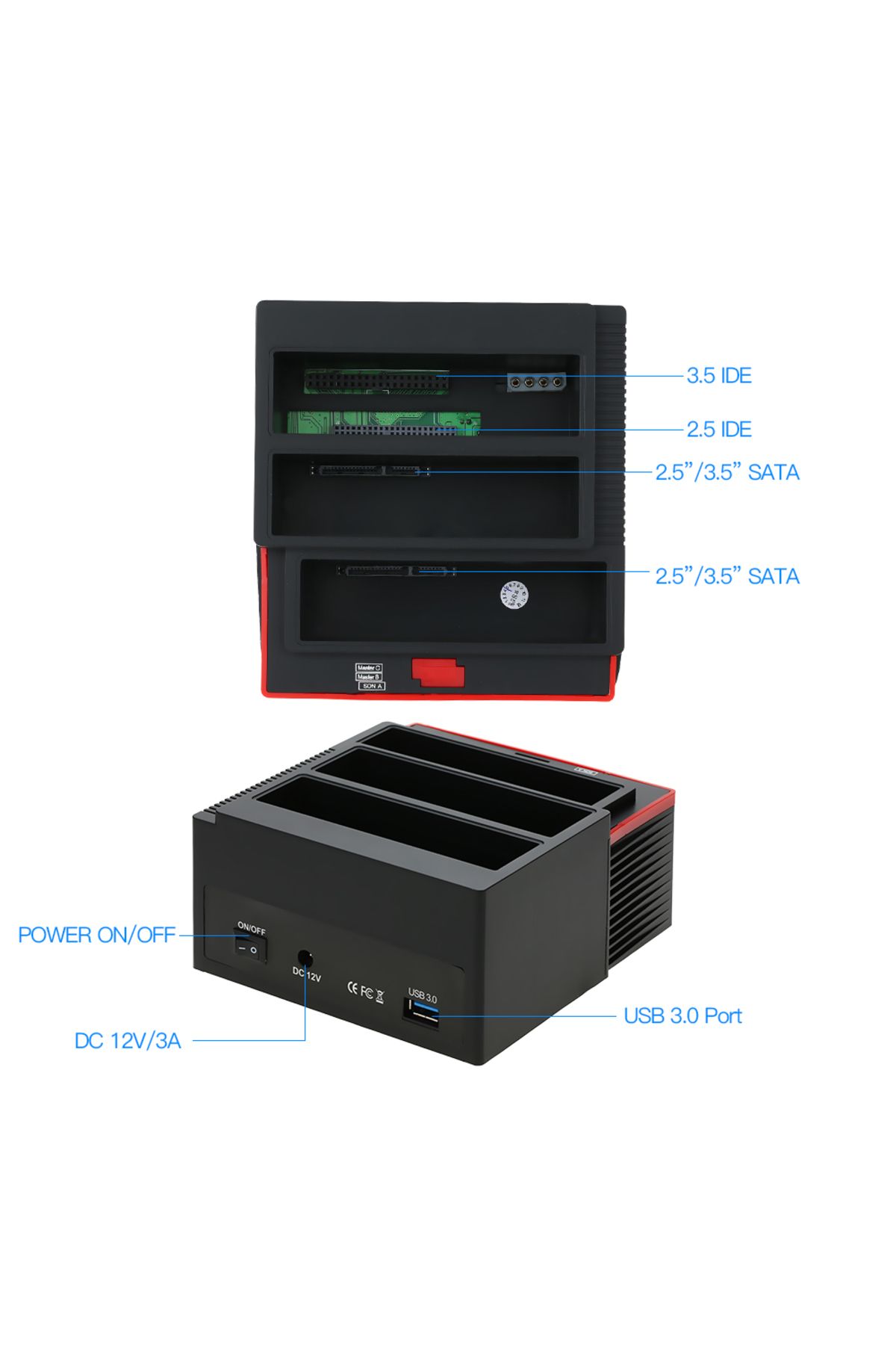 Choice-HDD Docking Station Multifunctional 2.5/3.5" IDE&SATA Hard Disk Base USB 3.0 HDD Docking Station ... 5
