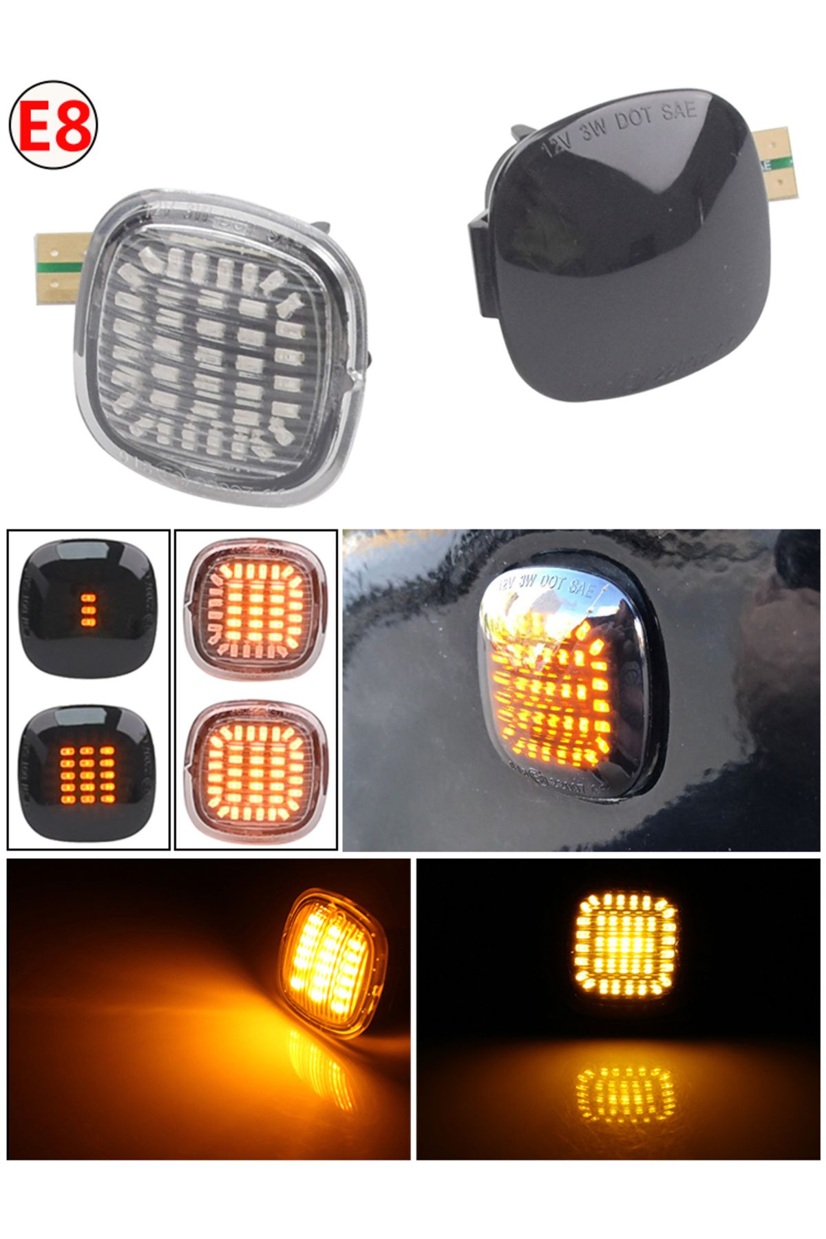 Choice-Dynamic LED Side Marker Turn Signal repeater Light for AUDI A3 A4 A8 SKODA Octavia Roomster Rapid... 8