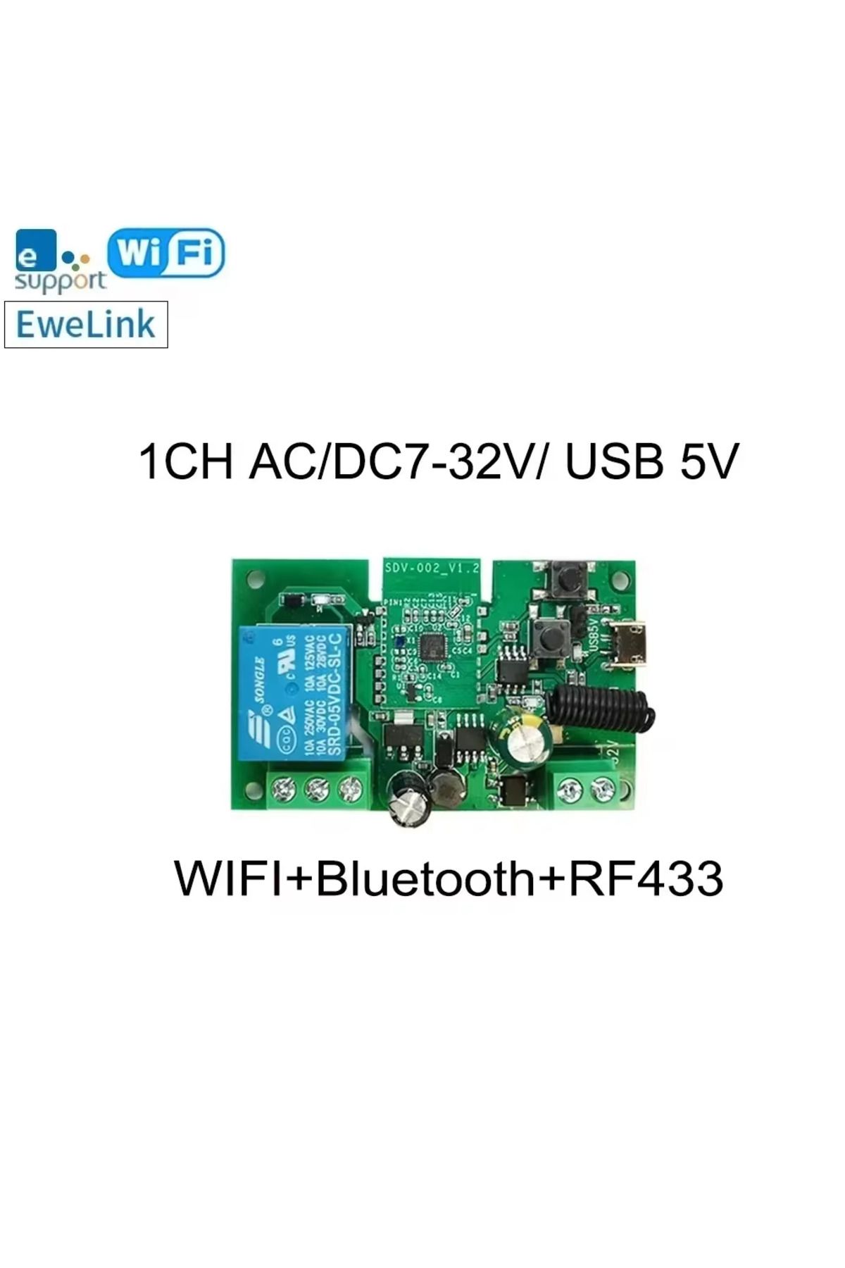 ZUIDID-Ewi-rfbl-1ch 5-32v Ewelink Wifi Rf Garage Door Switch Wireless Self-locking Relay Module 1ch 5v Ac D 1