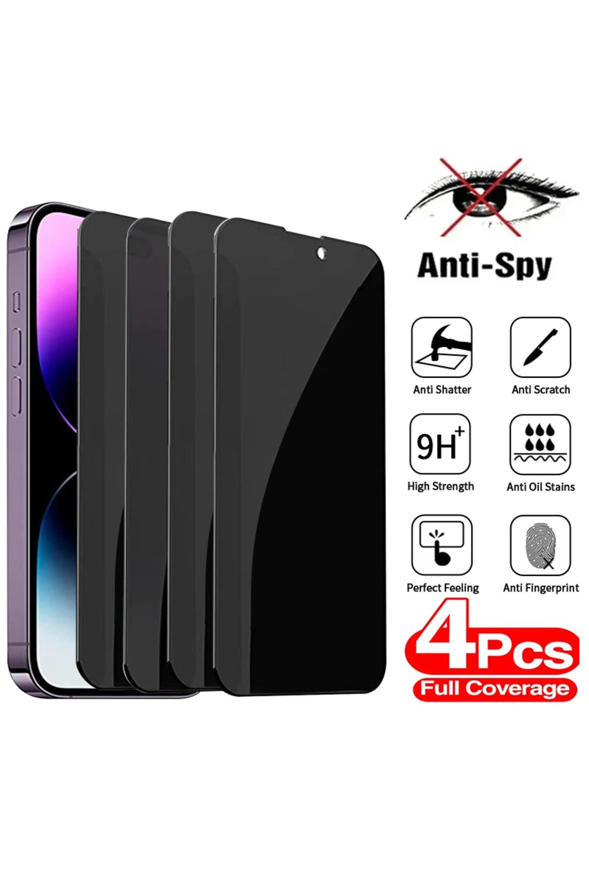 Choice-4 قطع من واقيات الشاشة الخاصة بـ iPhone 15 13 11 12 14 Pro Max Mini Anti Peeping لهاتف iPhone 11 Pro Max Mini Anti Peeping 8