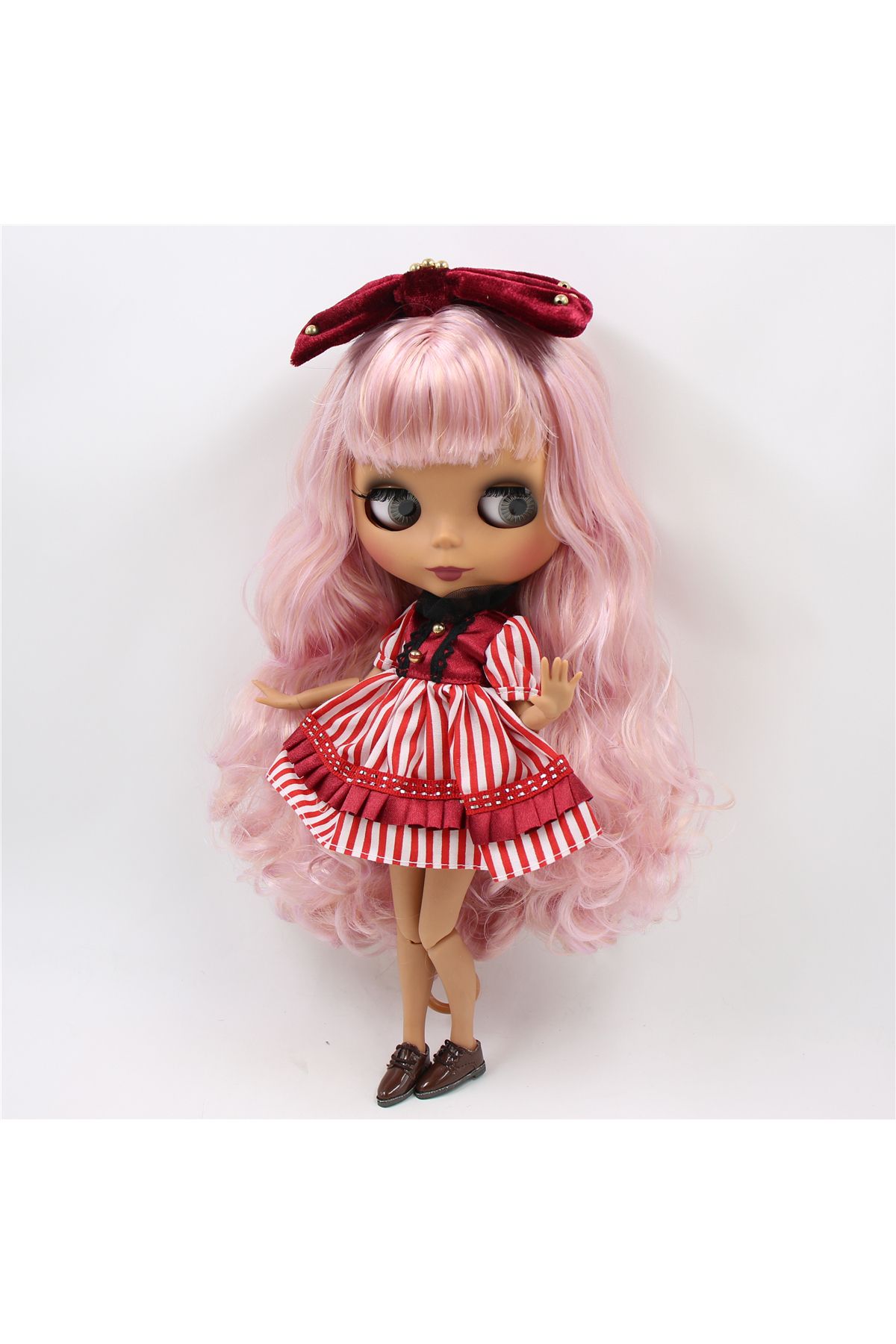 Choice-دمية بشرة داكنة غير لامعة مع يد Ab Icy Dbs Blyth Doll 1/6 Bjd Joint Body بشرة داكنة غير لامعة ووجه Pu 7