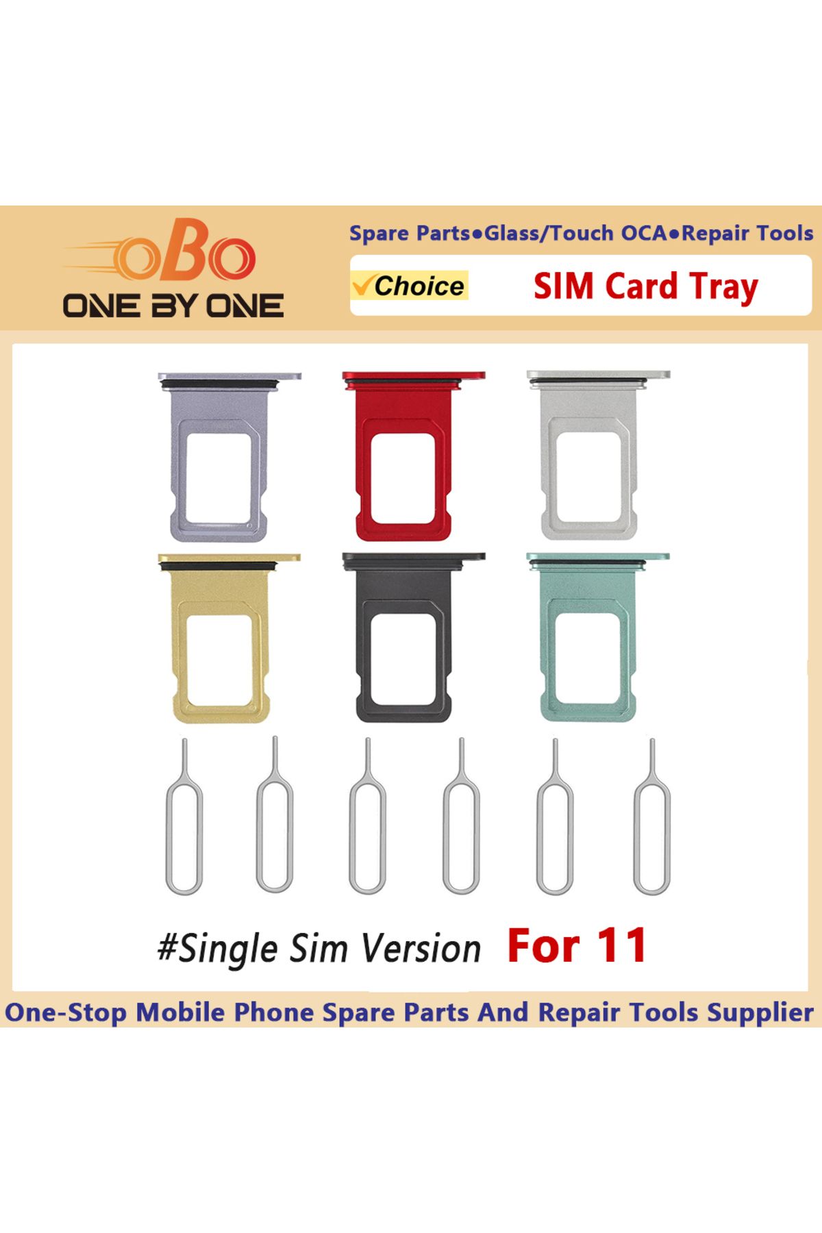 Choice-For 11 White Single Sim Card Tray Holder Slot Replacement For Iphone 11 And 11 Pro Max With Eject Pi 6
